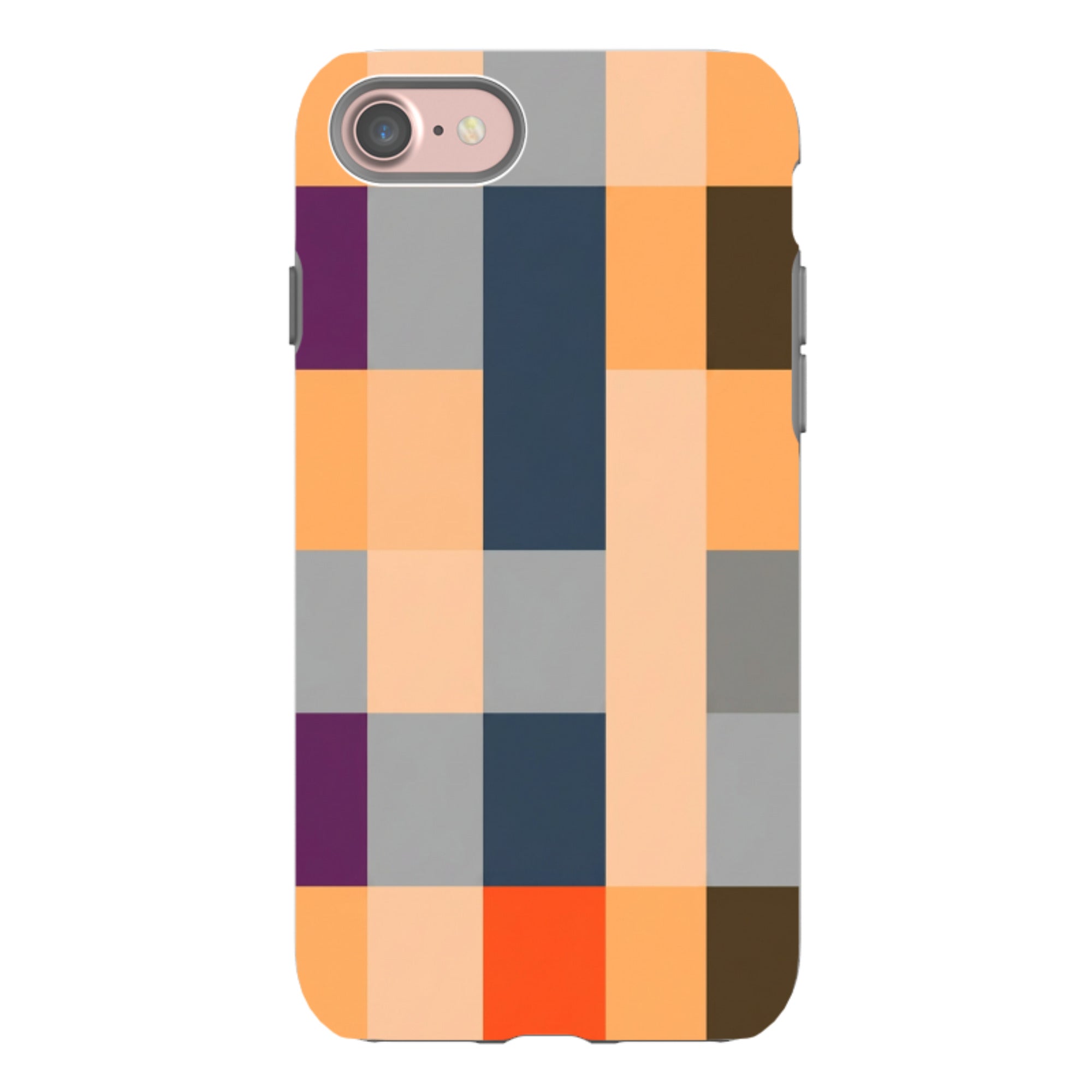 iPhone Tough Case - Orange and Purple Plaid