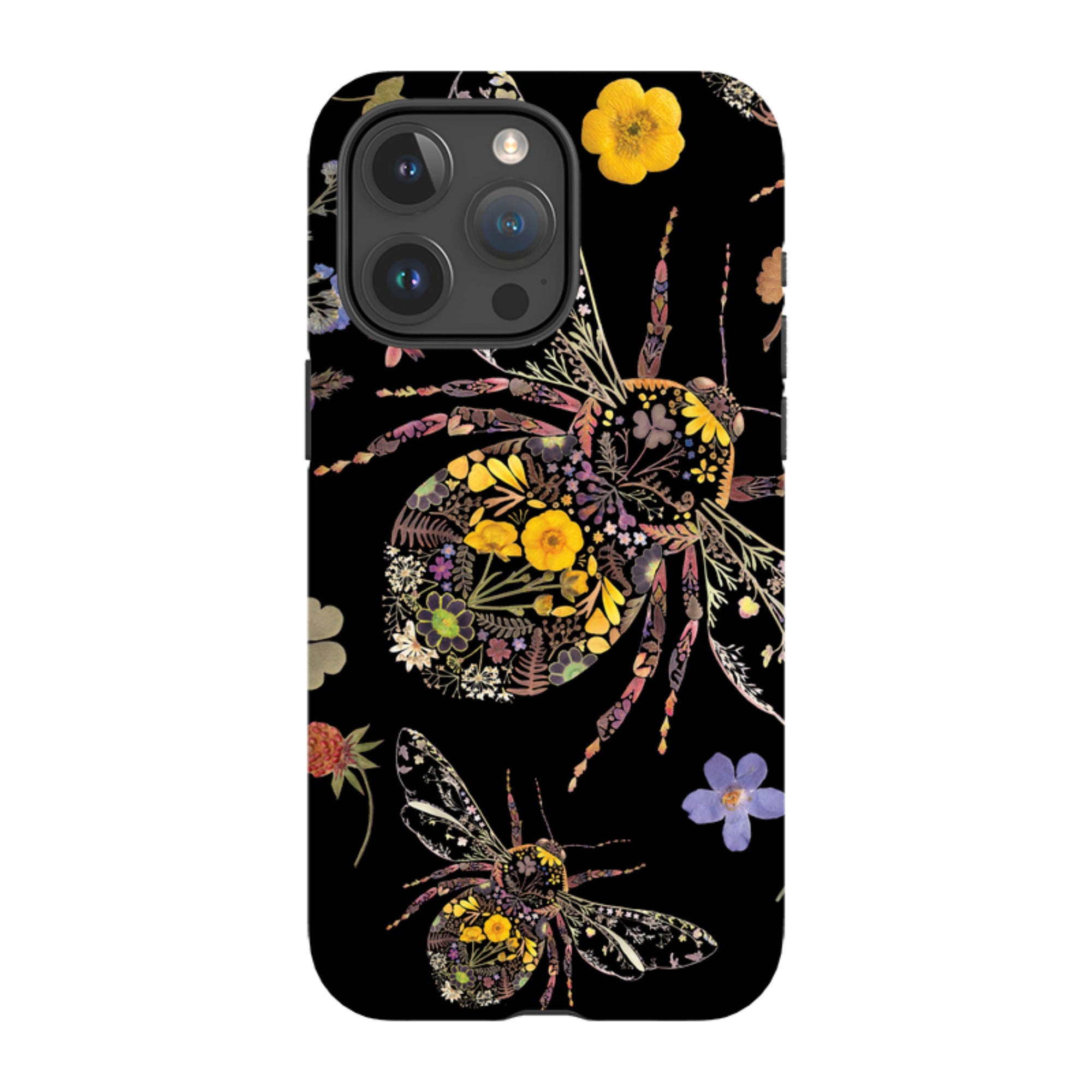 iPhone Tough Case - Floral Bumble Bees By Helen Ahpornsiri