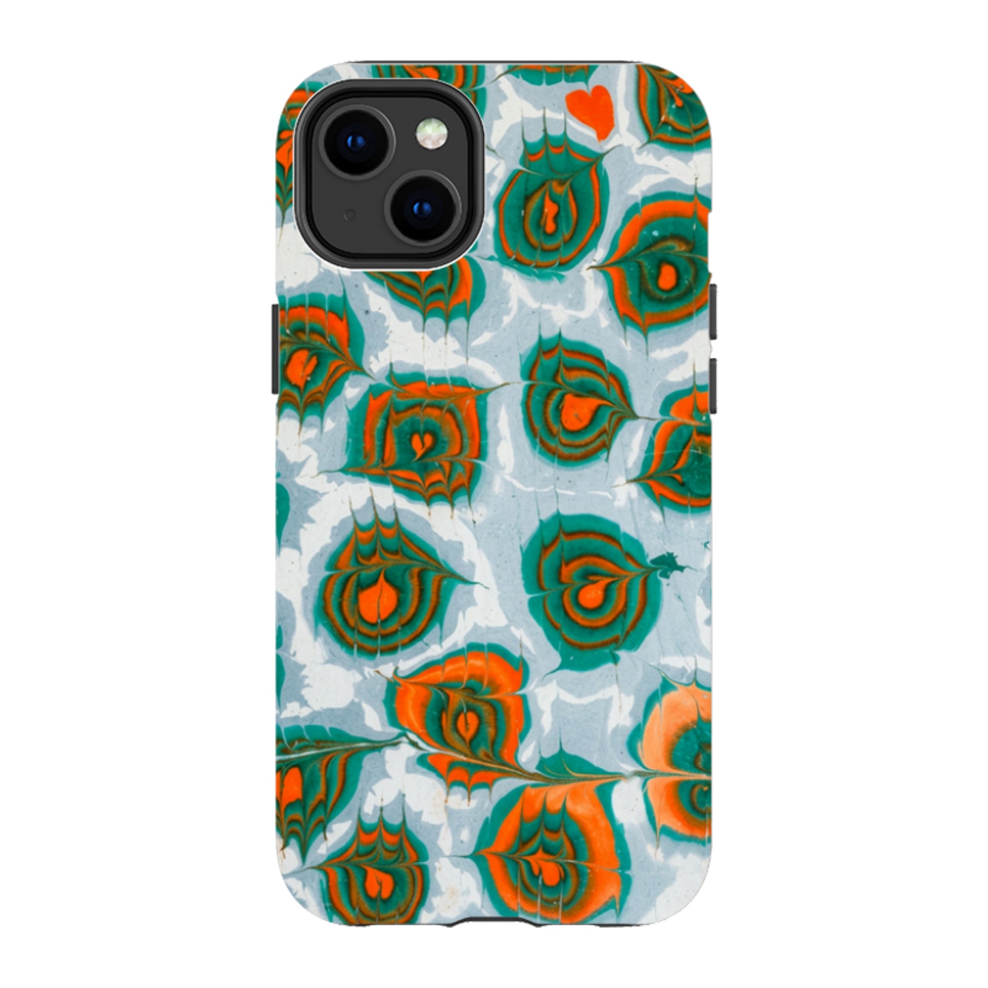 iPhone Tough Case - Teal & Orange Marble