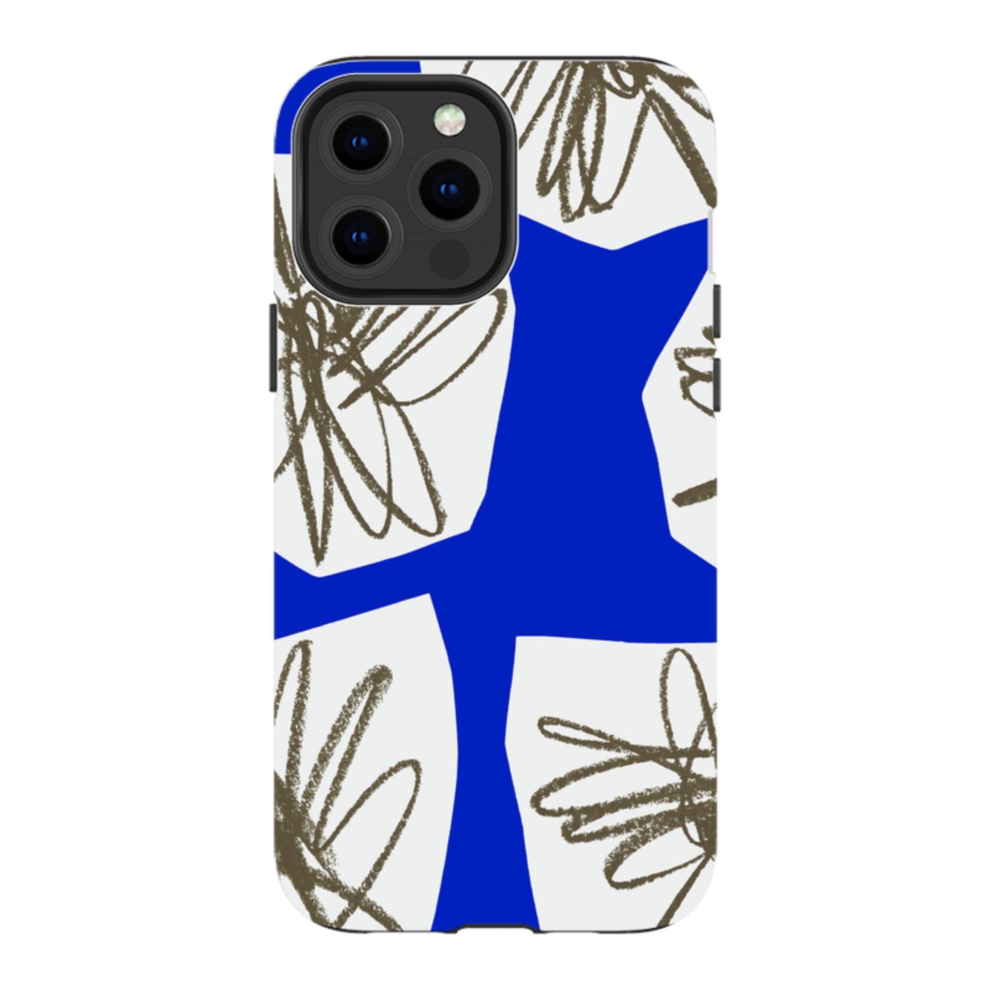 iPhone Tough Case - Blue Collage Flower By Kitty Joseph