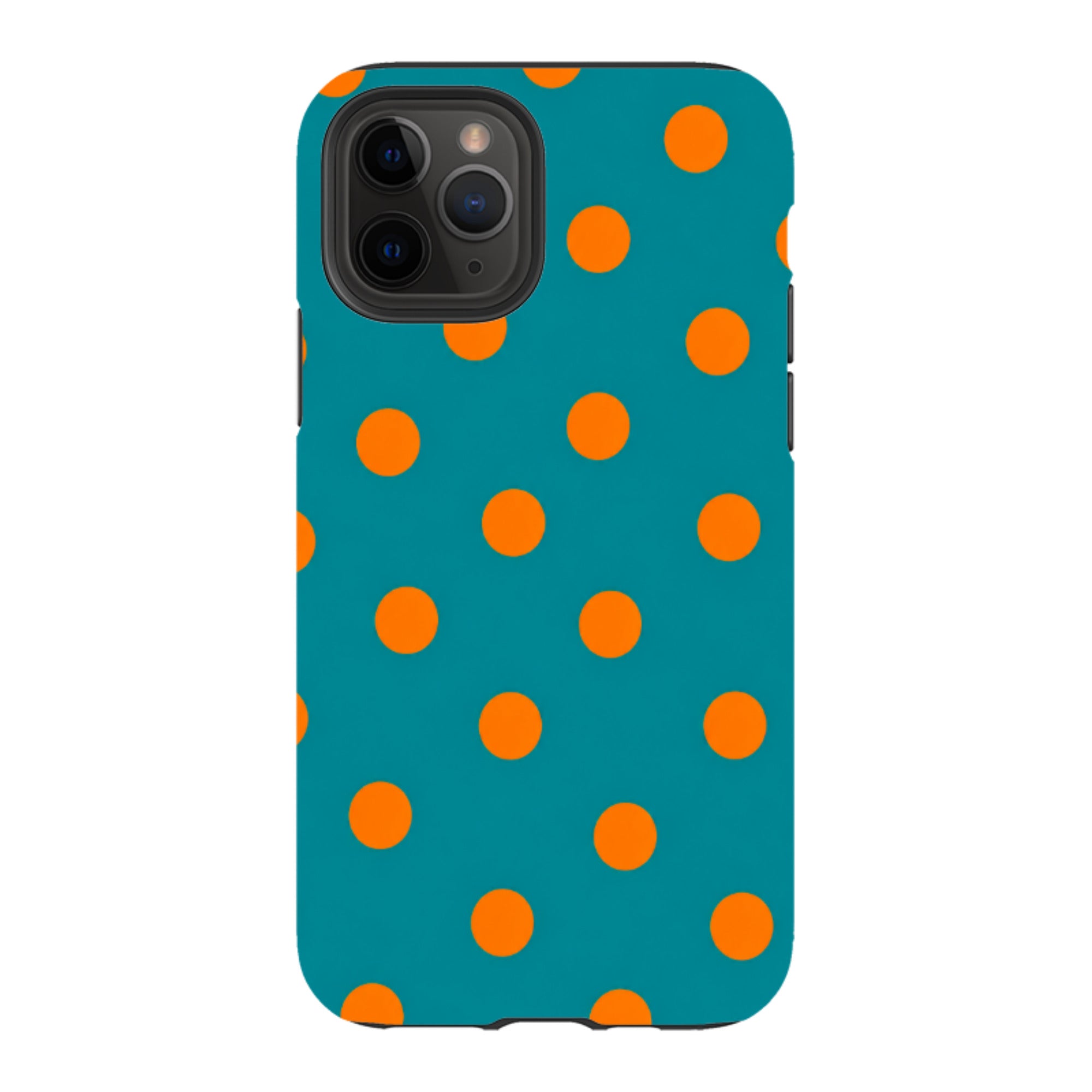 iPhone Tough Case - Teal & Orange Polka Dot