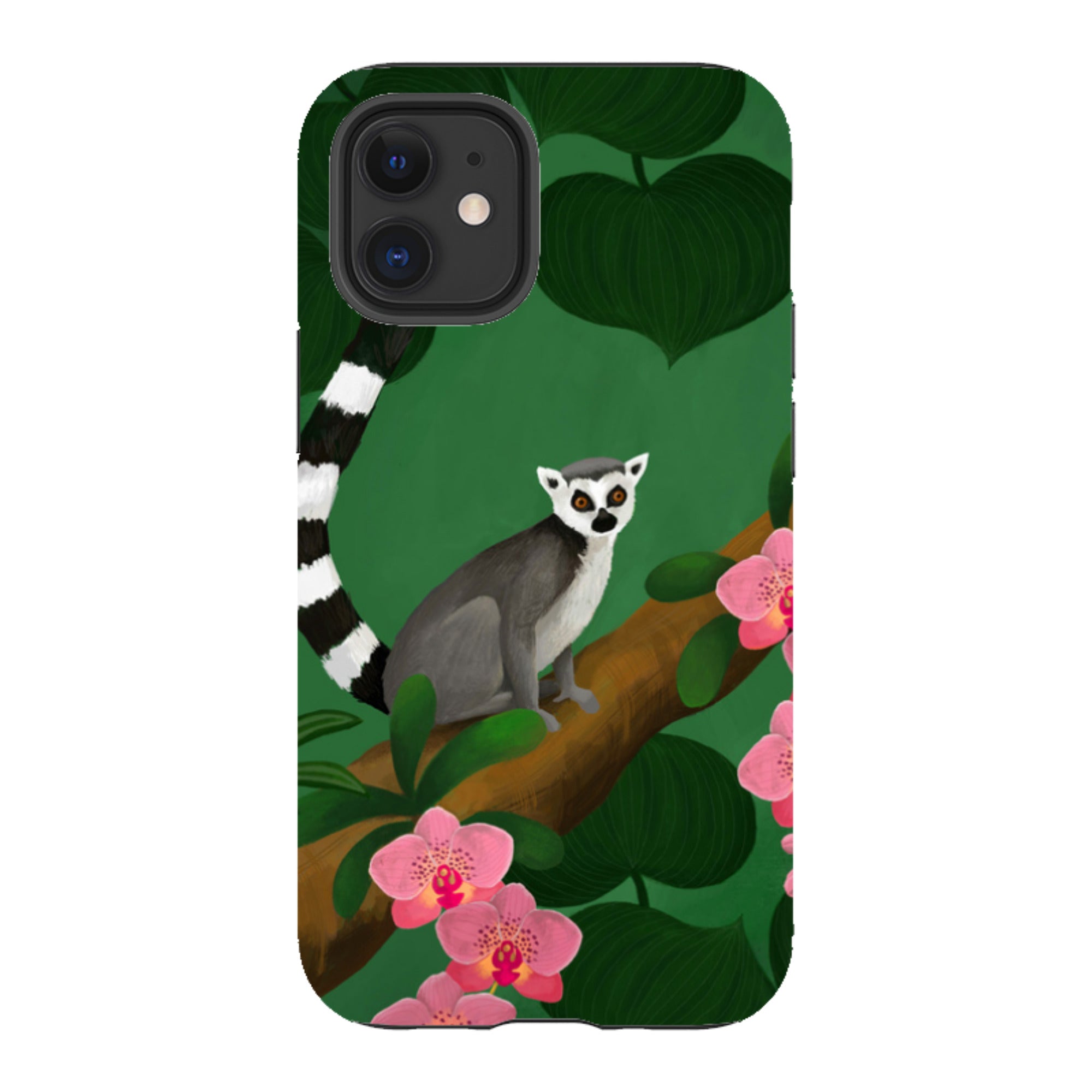 iPhone Tough Case - Lemur And Orchids By Bex Parkin