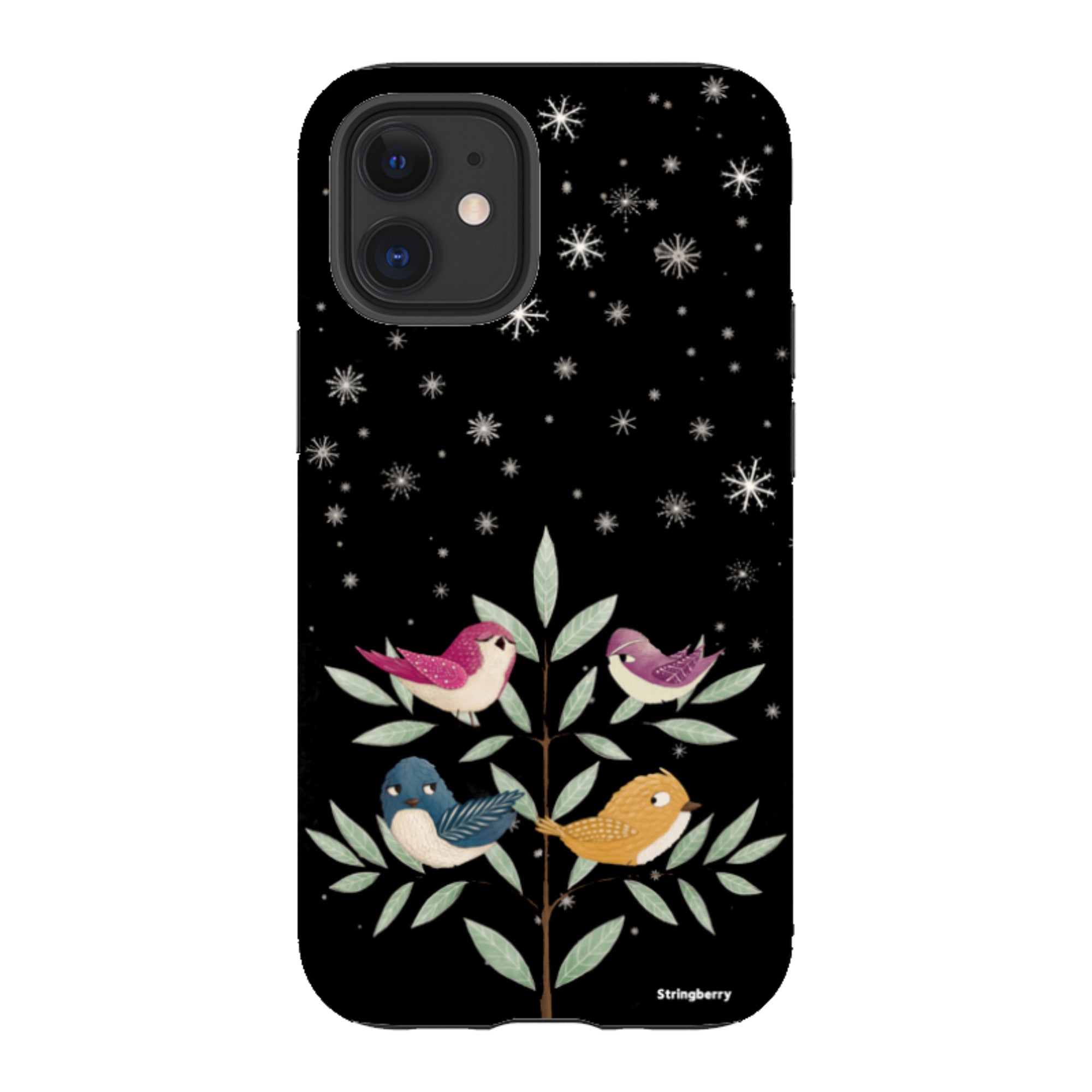 iPhone Tough Case - Garden Birds Black By Maja Lindberg