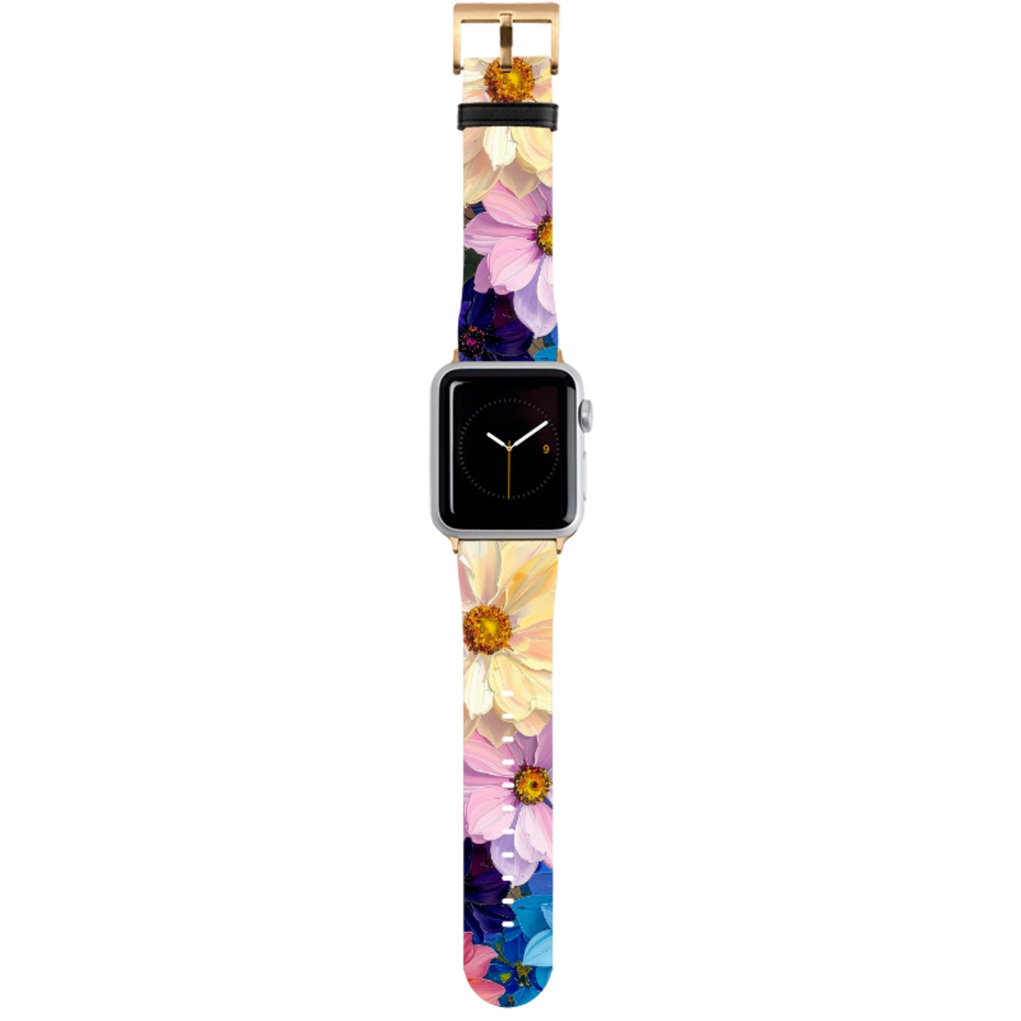 Summer Floral Blue Garden Apple Watch Strap