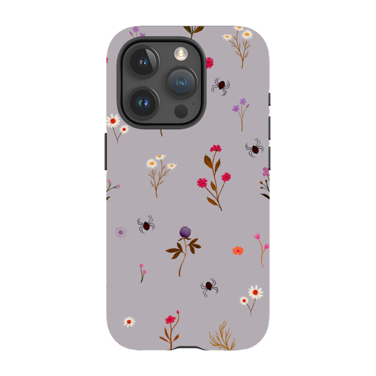 iPhone Tough Case - Florals and Spiders - Mauve By Katherine Quinn
