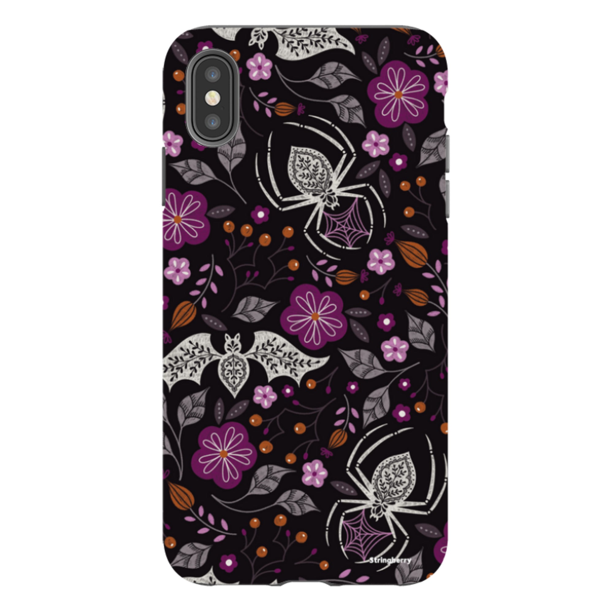 iPhone Tough Case - SpiderBat Black By Jenny Zemanek
