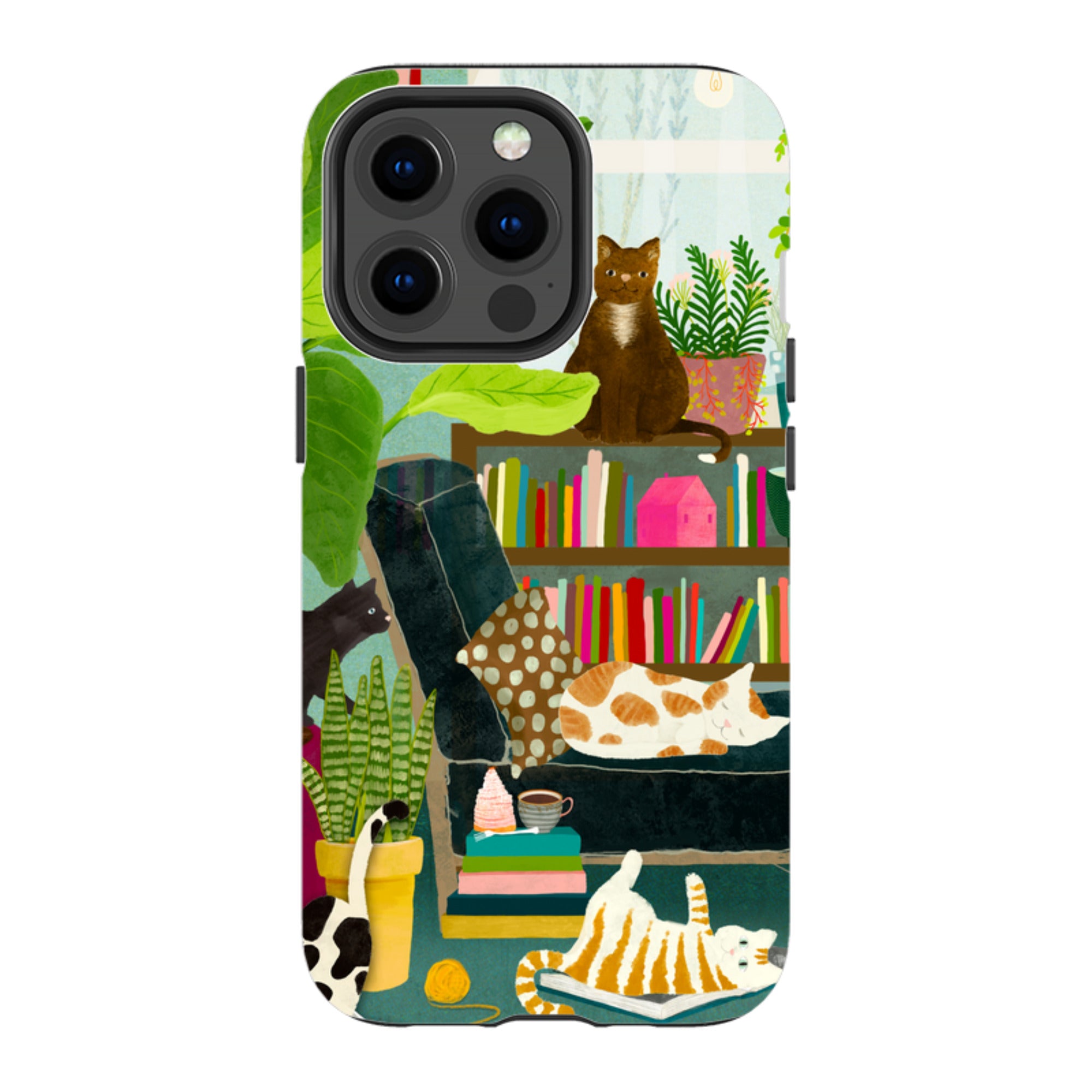 iPhone MagSafe Tough Case - Cat Library By Katherine Quinn