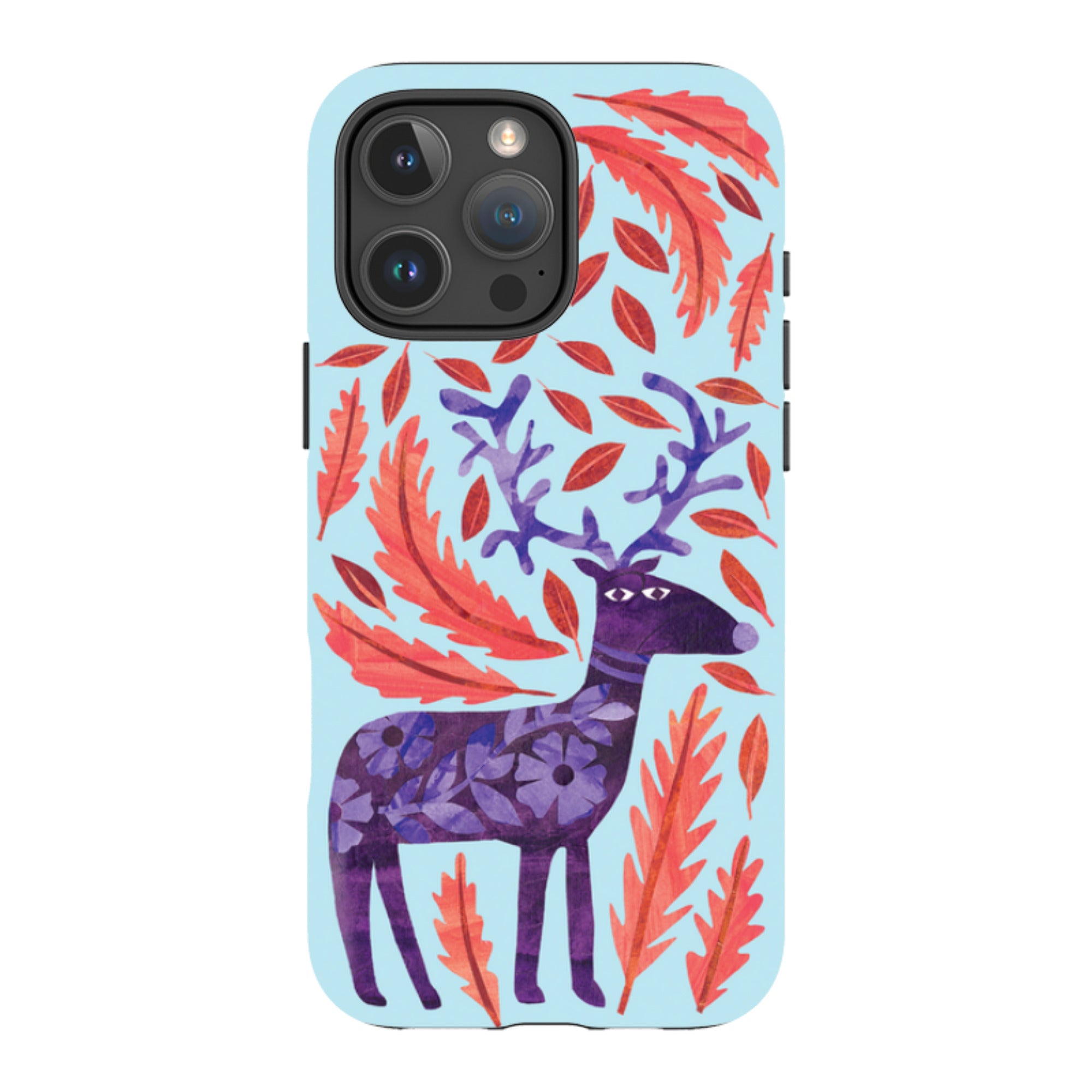 iPhone Tough Case - Purple Reindeer By Tracey English
