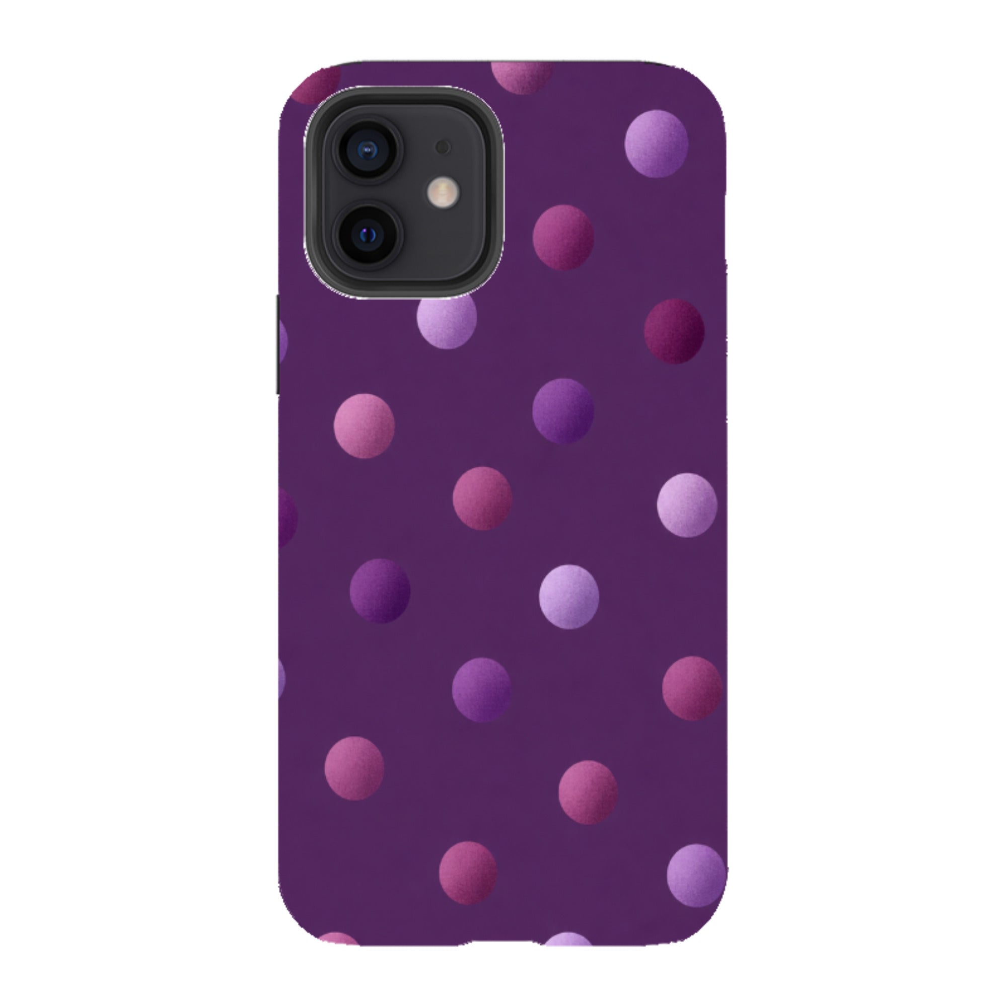 iPhone Tough Case - Purple Polka Dot