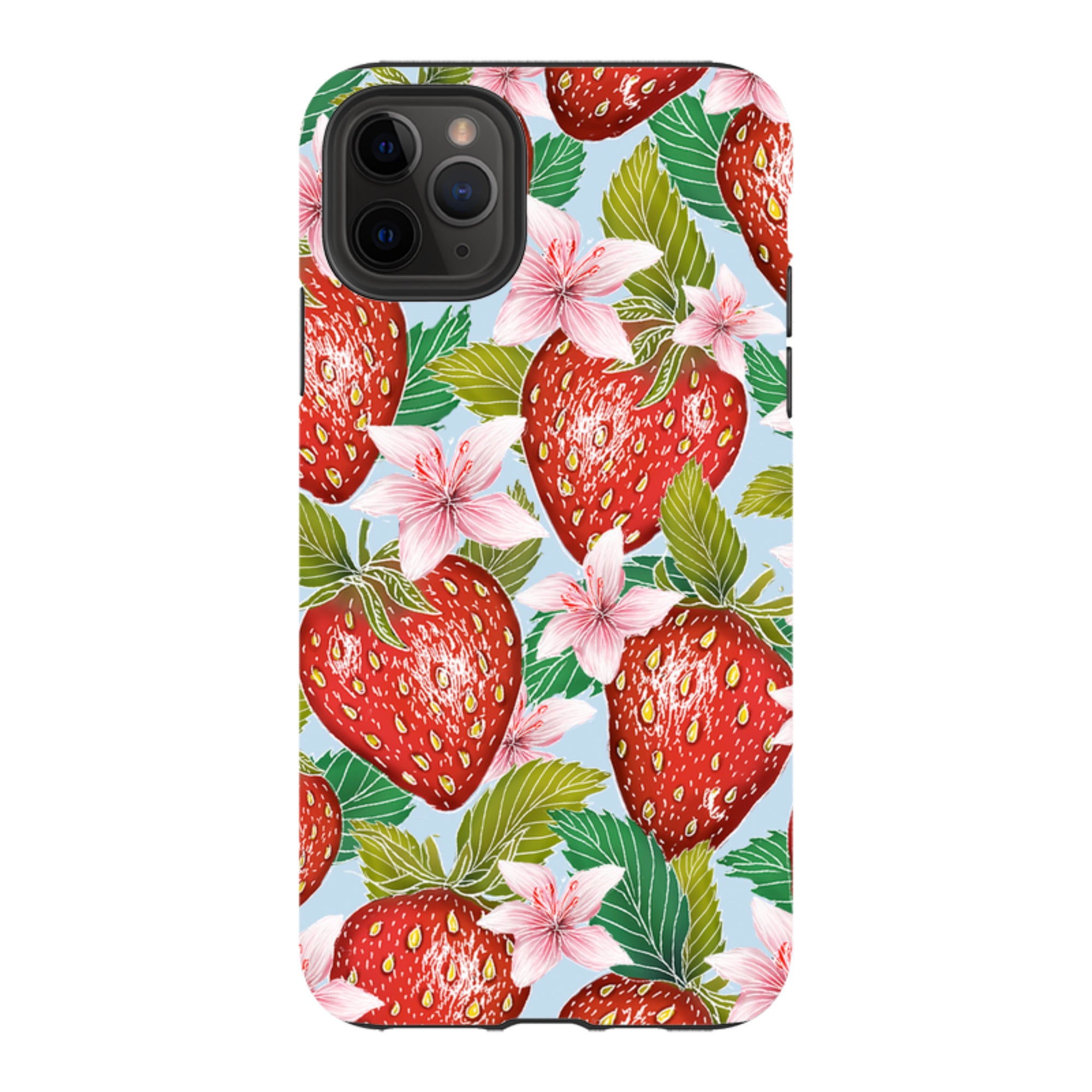 iPhone Tough Case - Blue Strawberries By Catherine Rowe