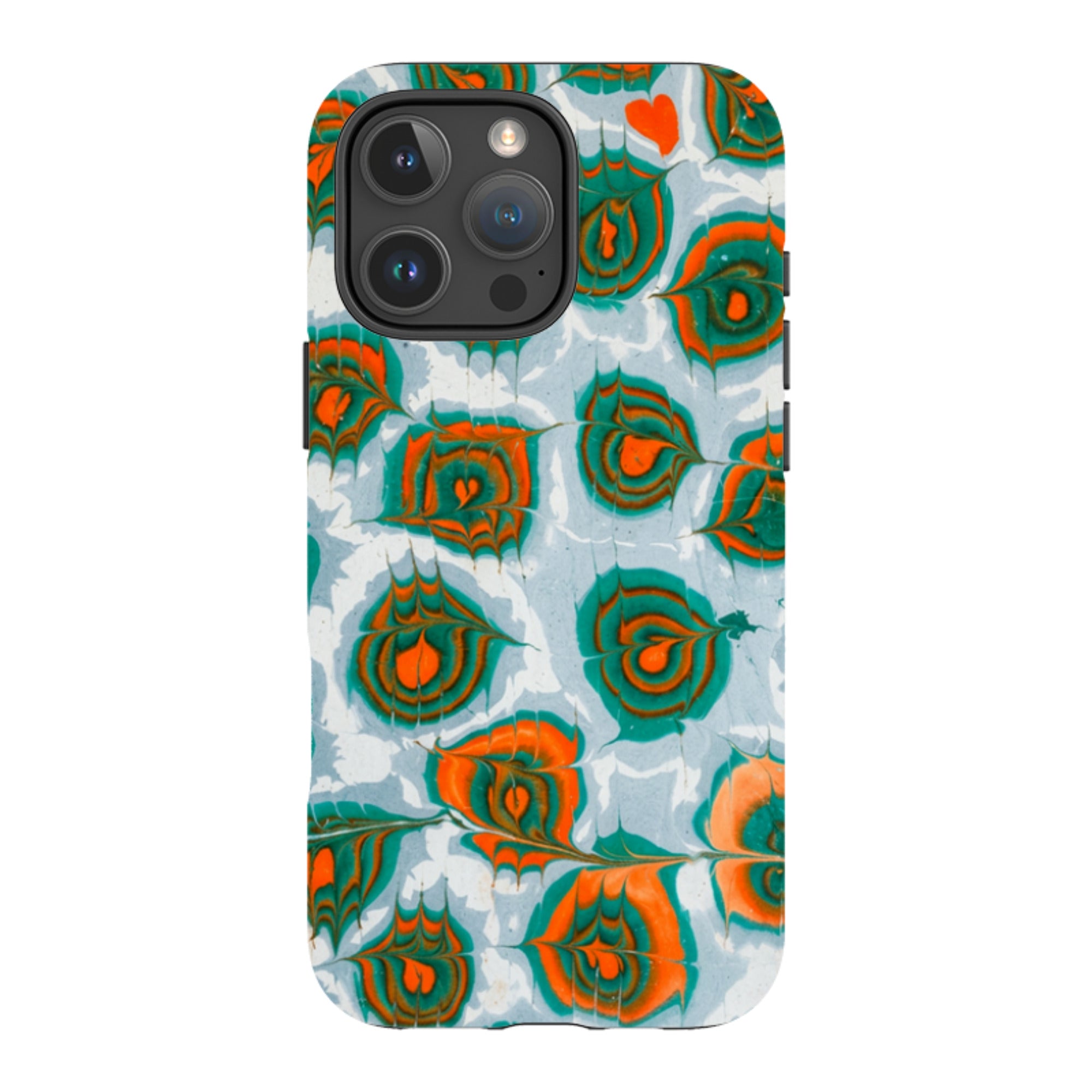 iPhone Tough Case - Teal & Orange Marble