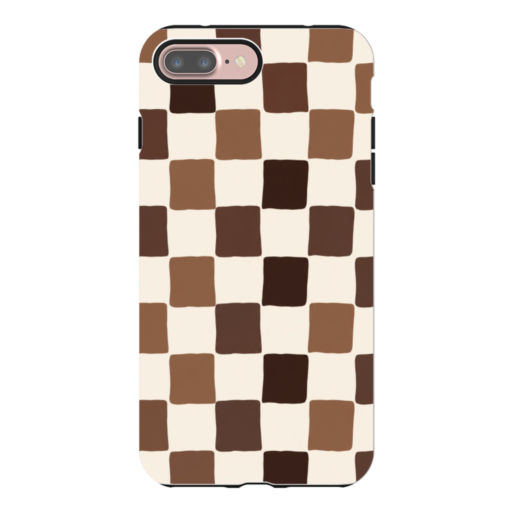 iPhone Tough Case - Brown Checkerboard