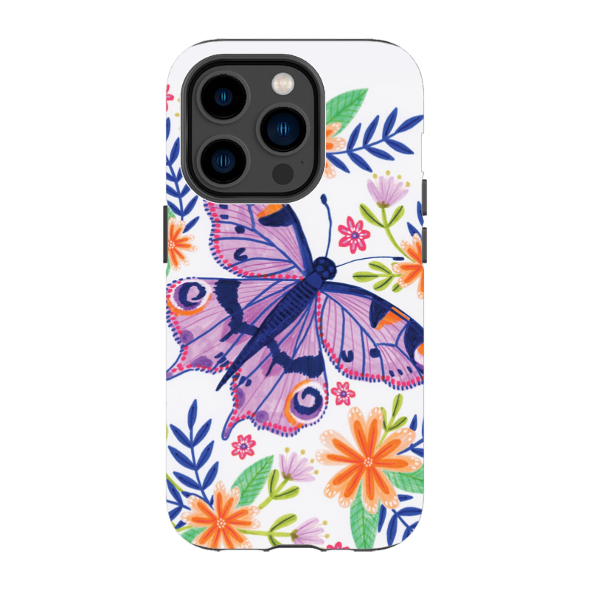 iPhone Tough Case - Floral Lilac Butterfly By Lee Foster Wilson