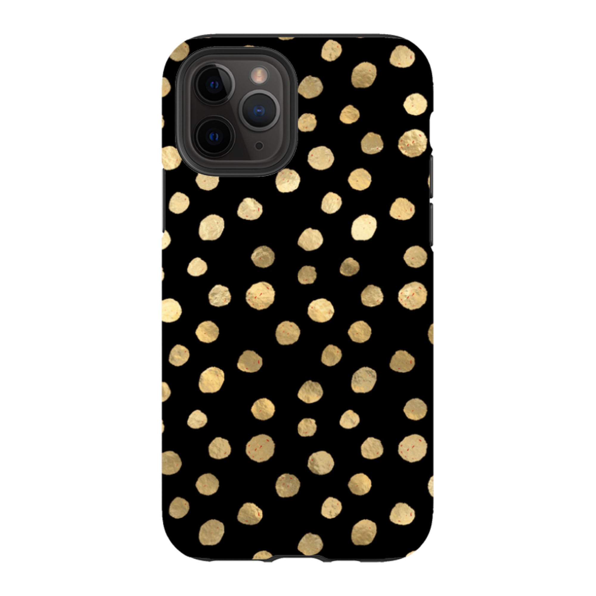iPhone Tough Case - Black and Gold Dots