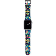 Pink and Teal Leaves Apple Watch Strap