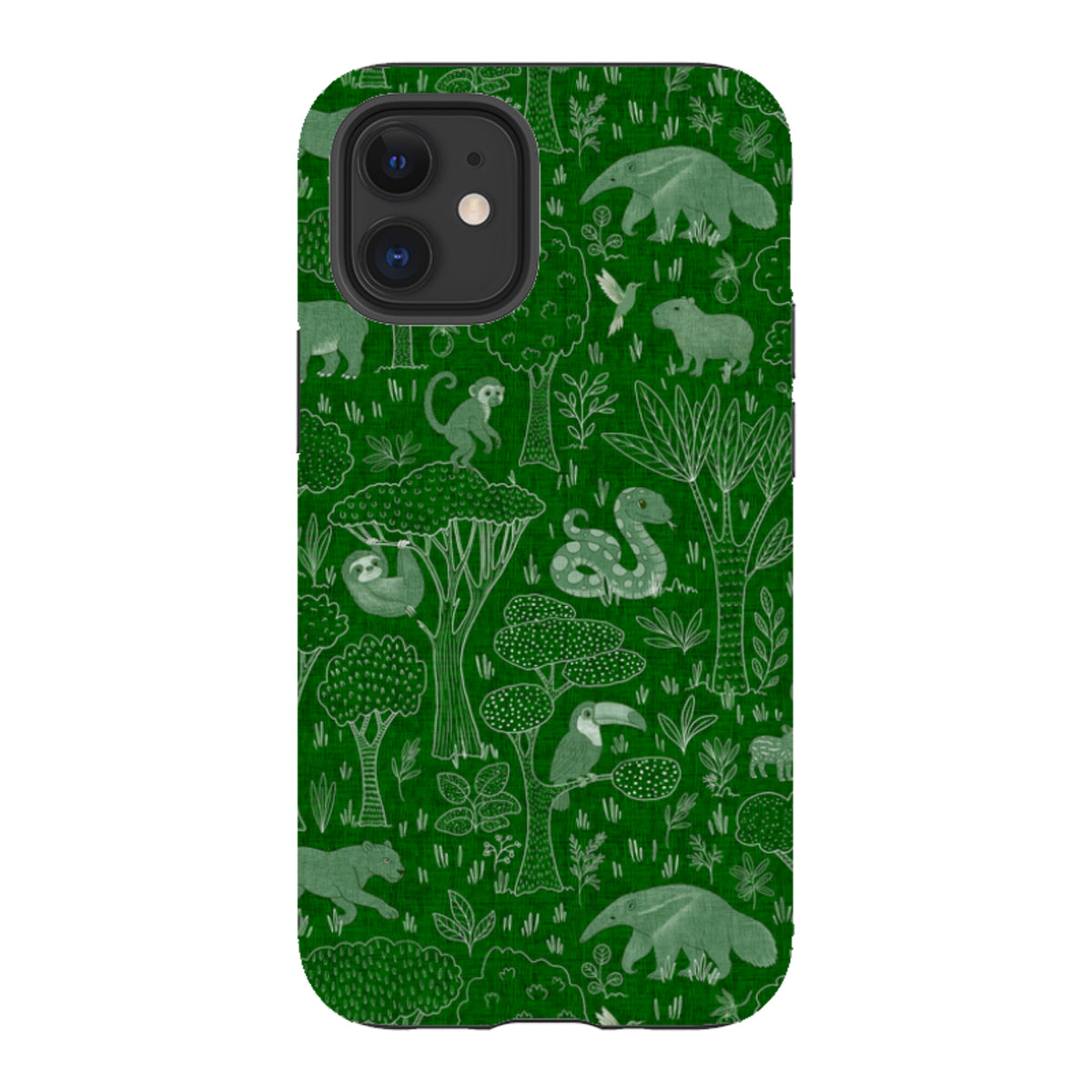 iPhone Tough Case - Tropical Jungle Animals green By Katherine Quinn
