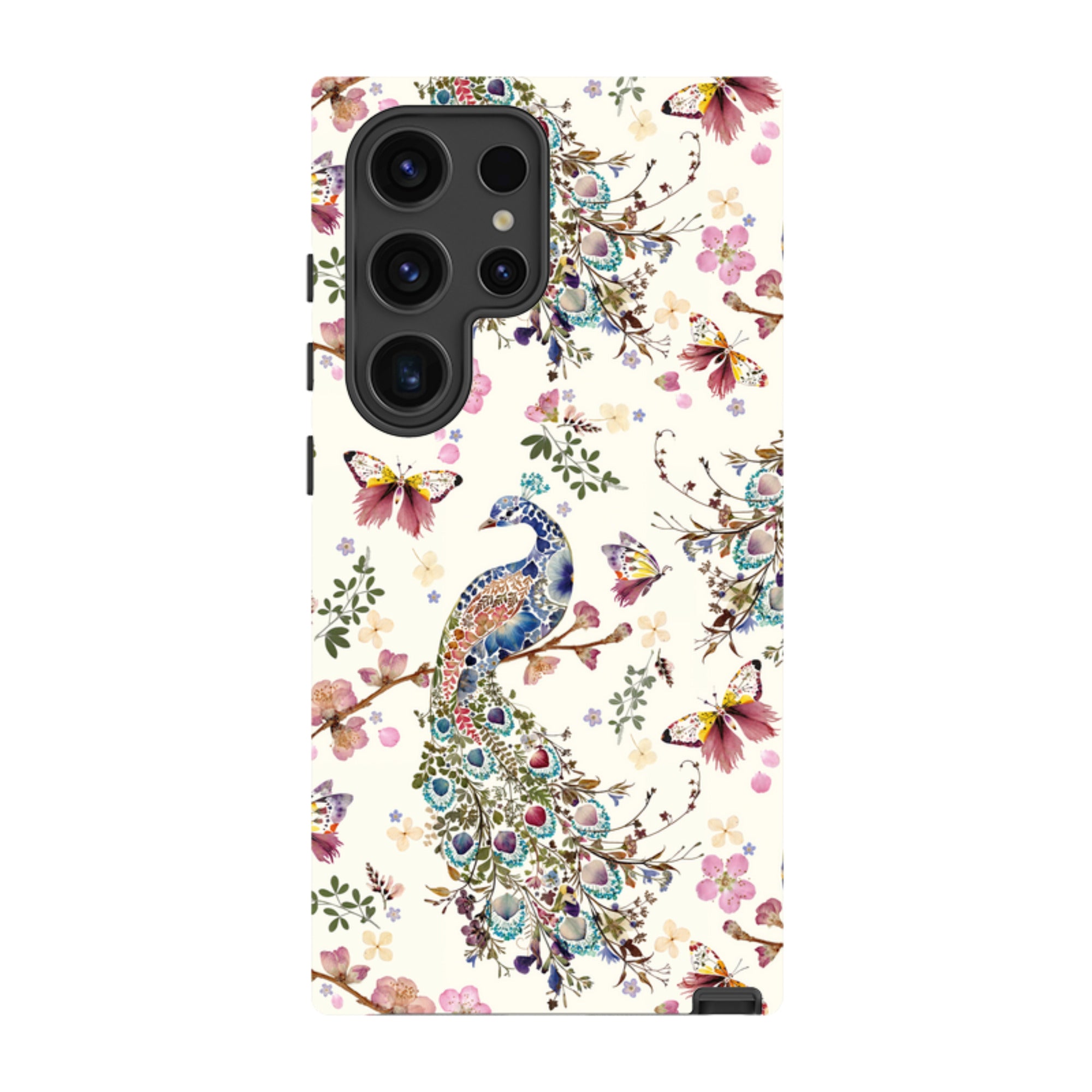 Samsung Tough Case - Peacock and Cherry Blossoms By Helen Ahpornsiri