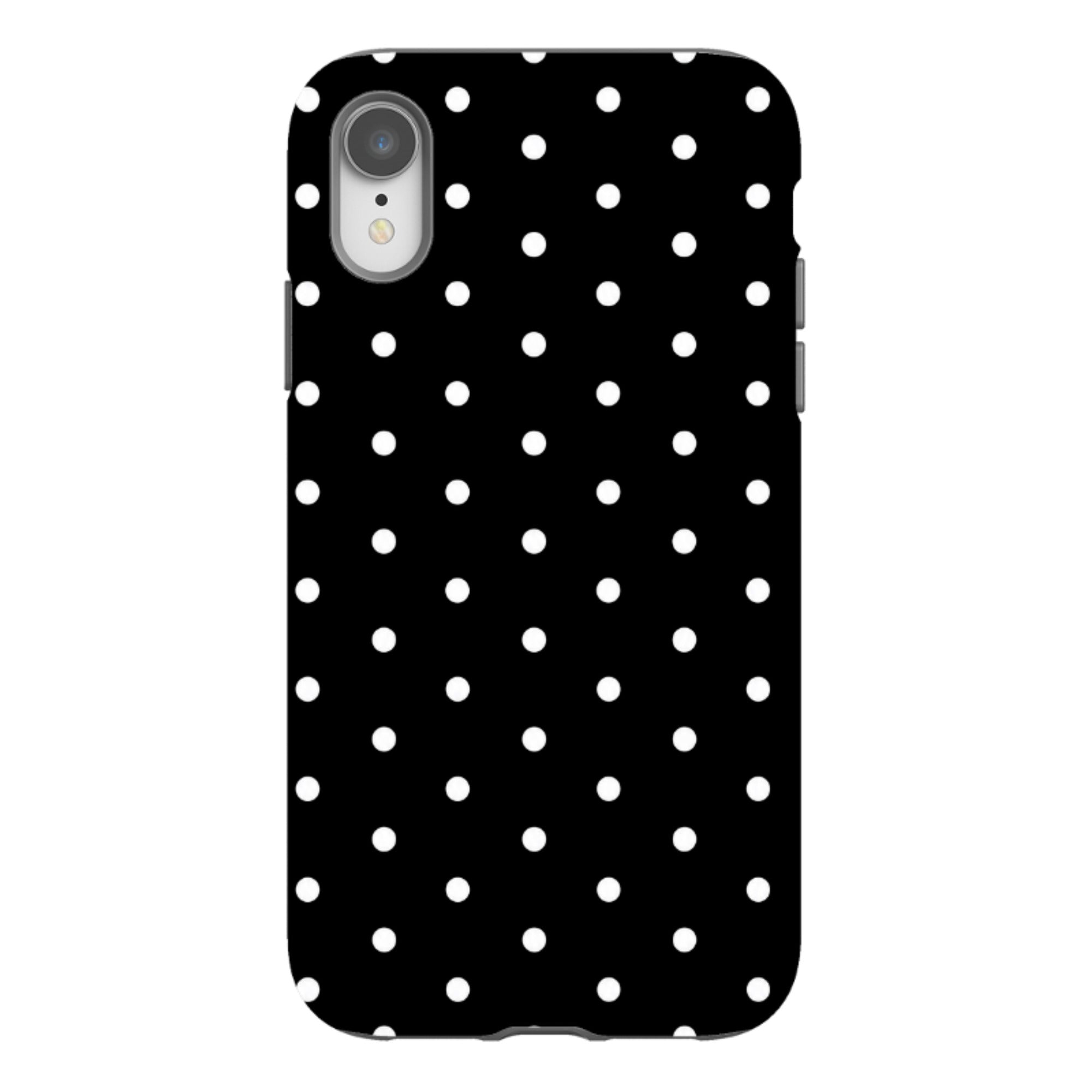 iPhone Tough Case - Black & White Polka Dot