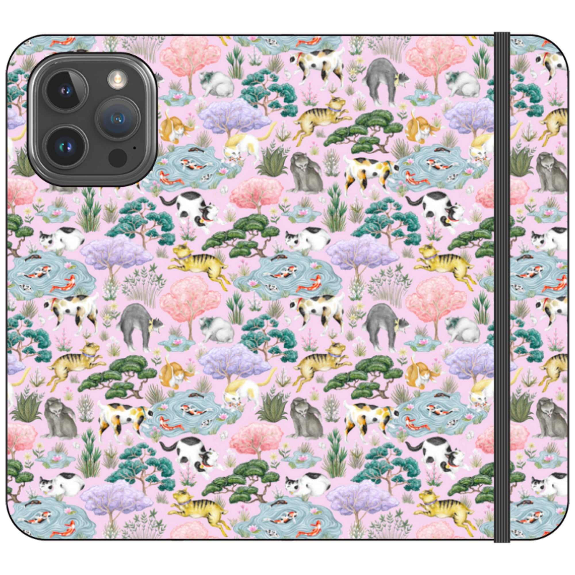 Cat Garden Wallet Case By Catherine Rowe
