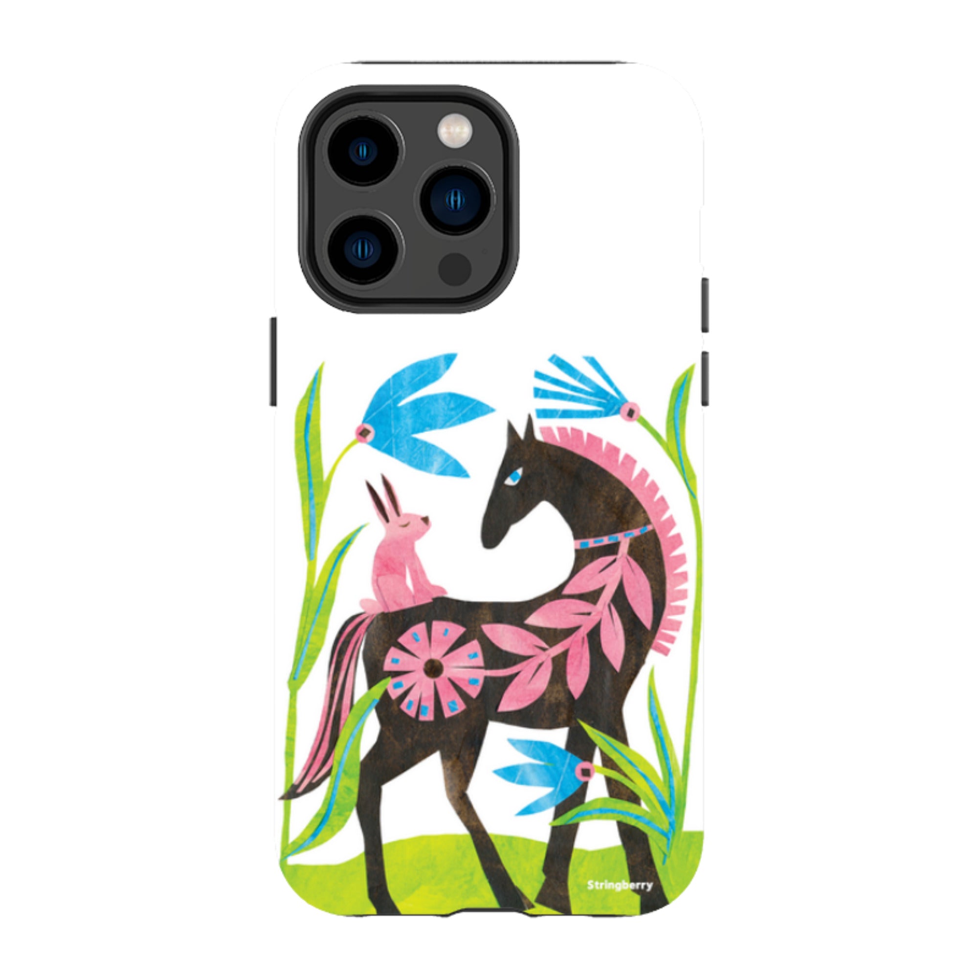 iPhone Tough Case - Folk Horse And Bunny By Tracey English