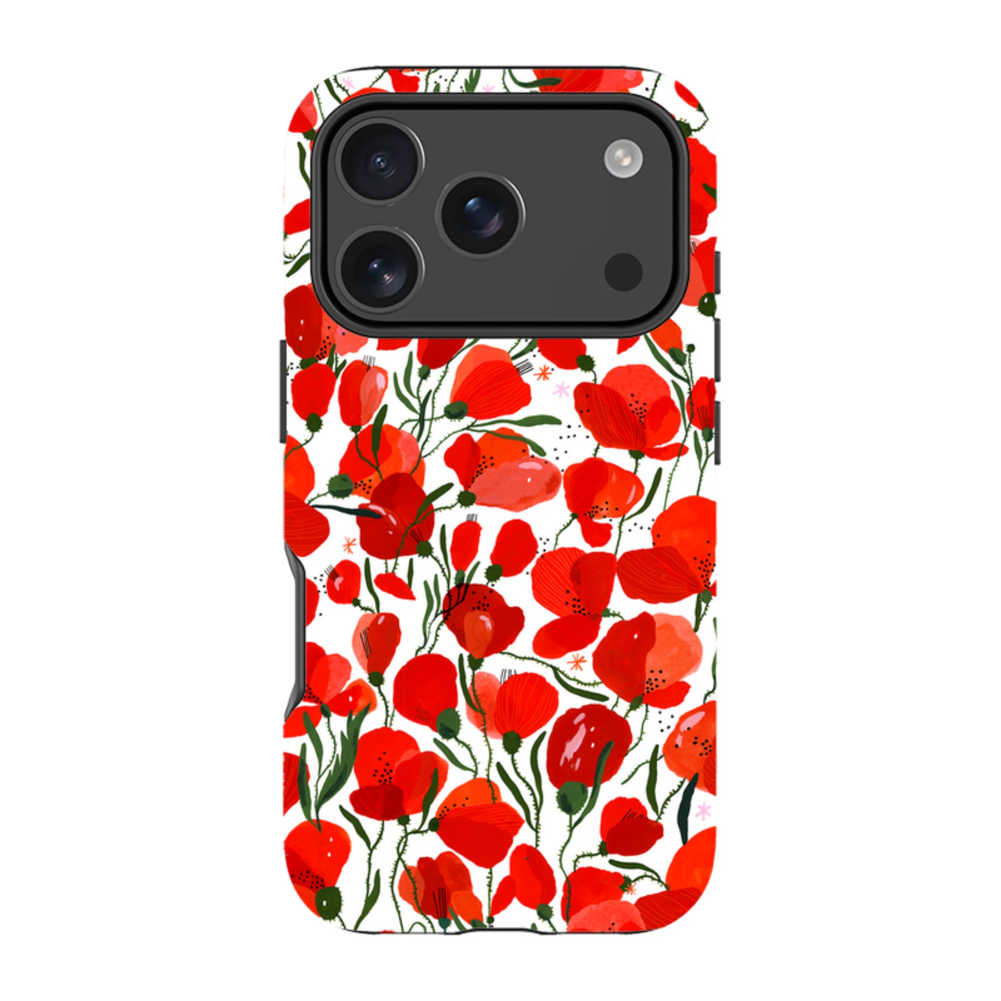 iPhone Tough Case - Poppies Pattern By Madalina Andronic