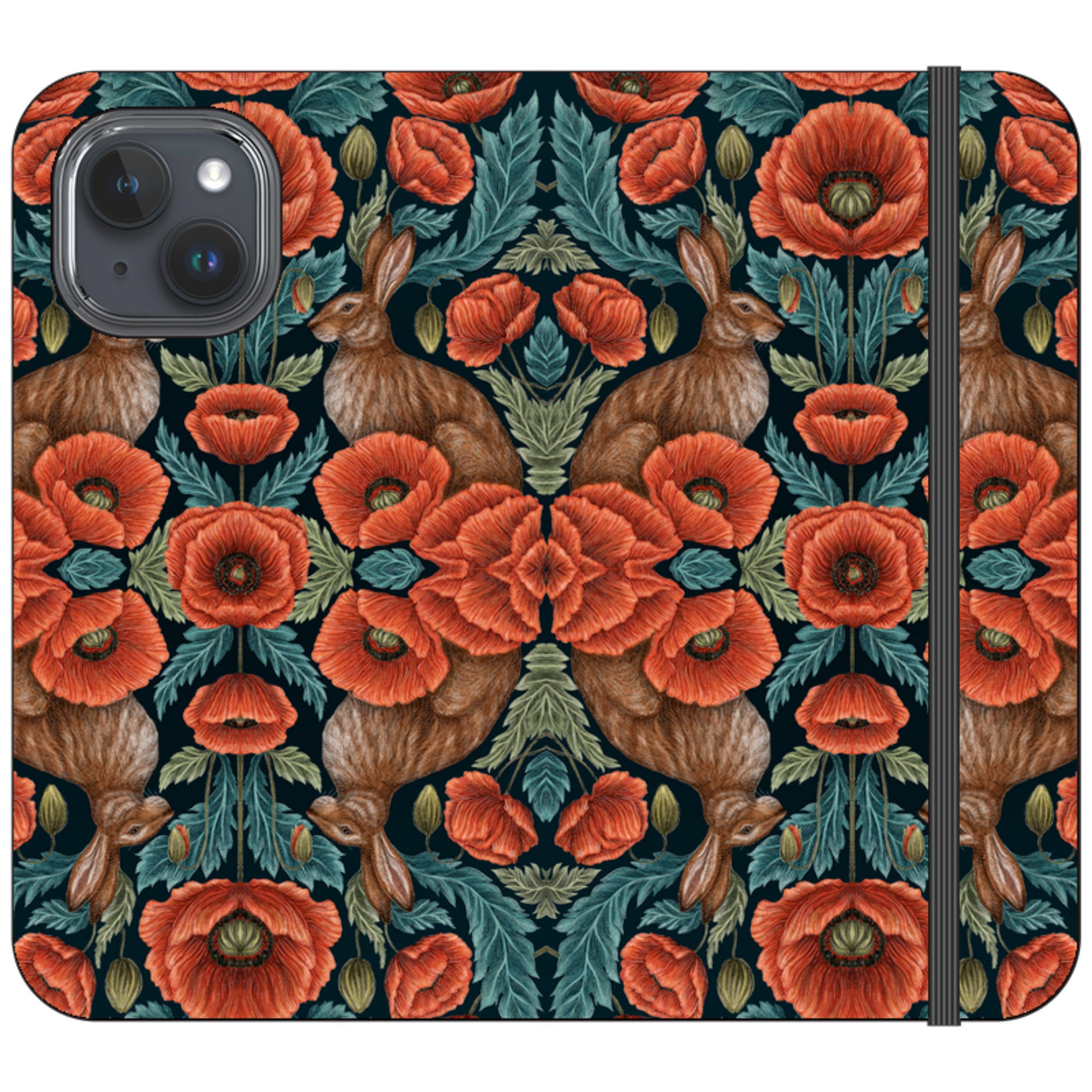Poppy Red Wallet Case By Catherine Rowe