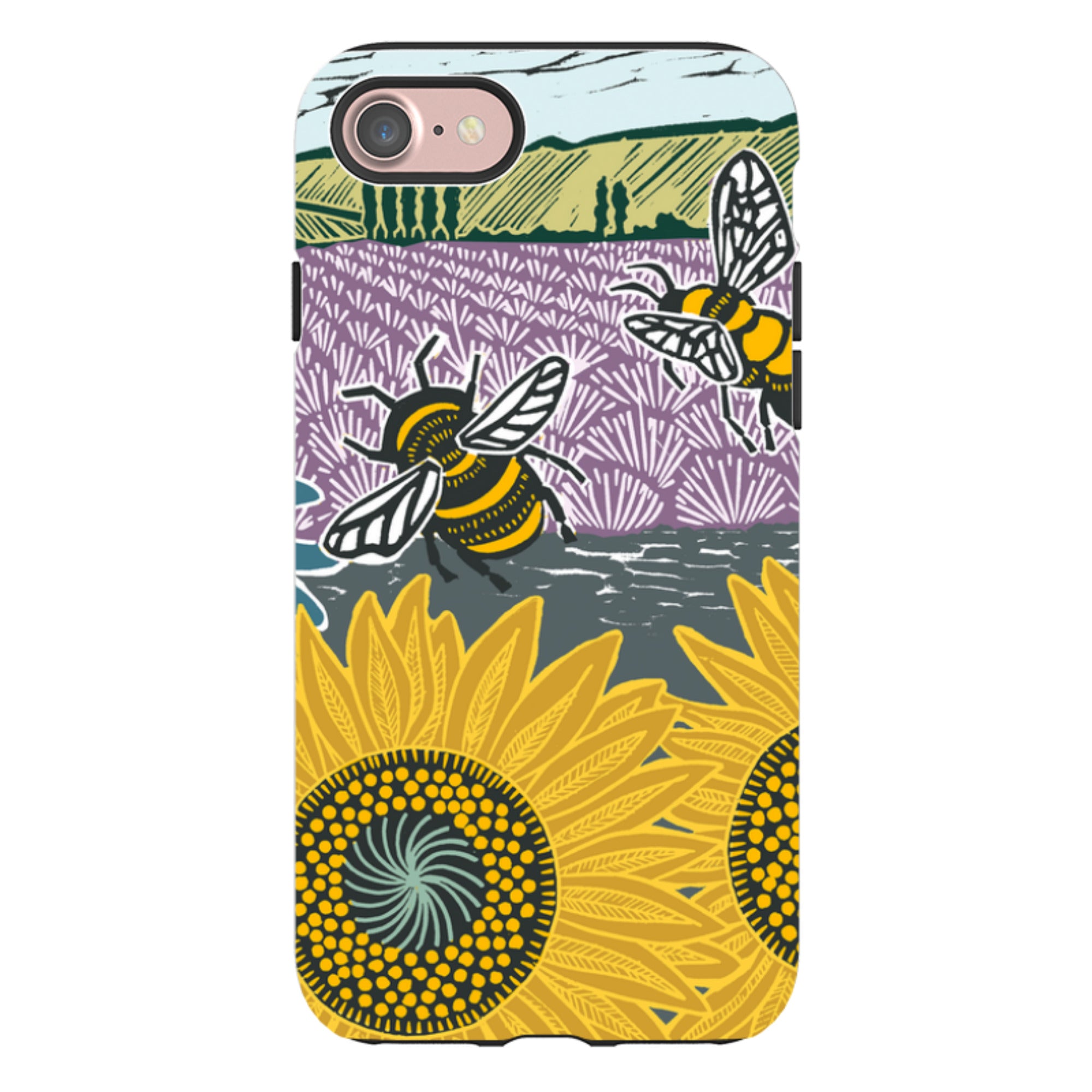 iPhone Tough Case - Bees And Sunflowers By Kate Heiss