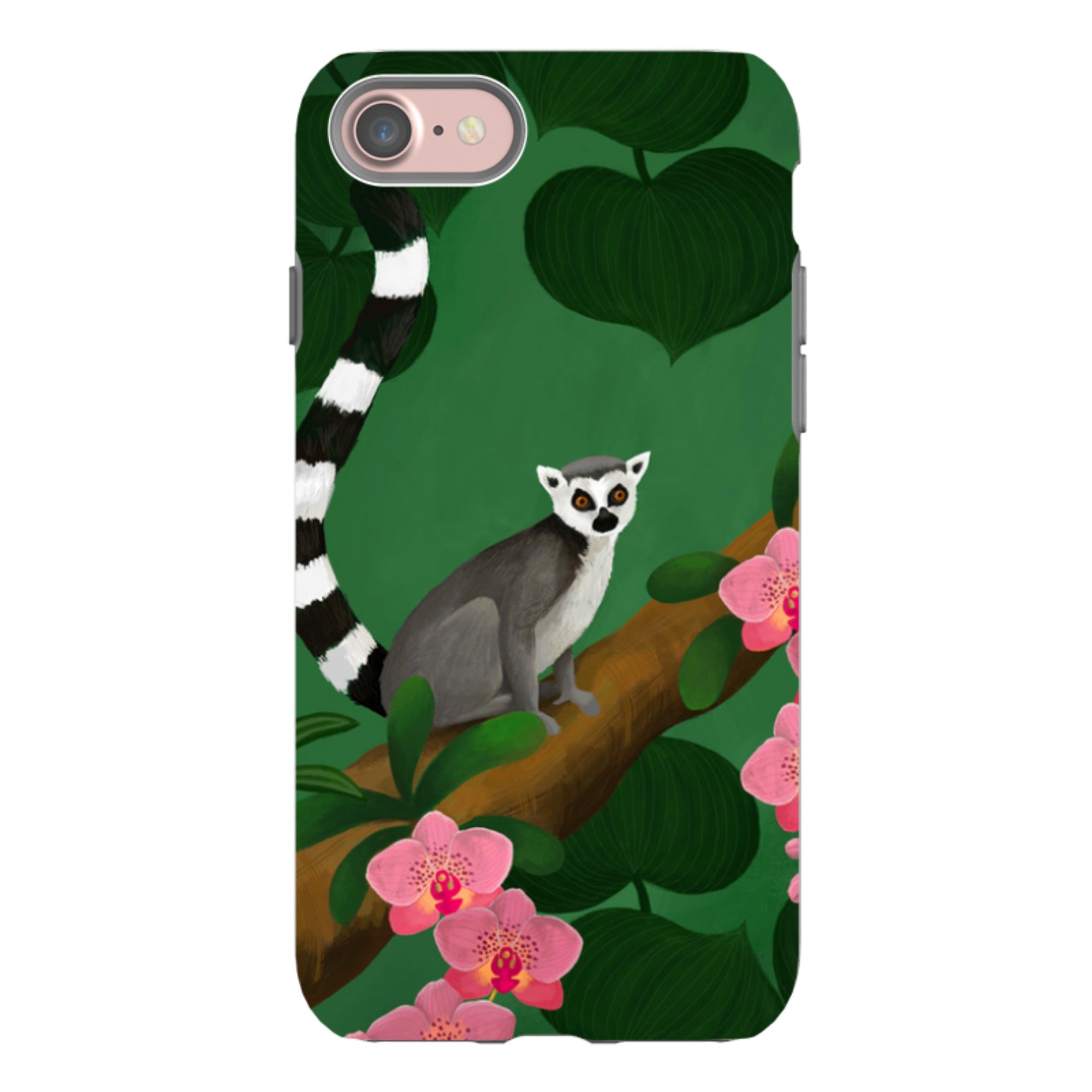 iPhone Tough Case - Lemur And Orchids By Bex Parkin
