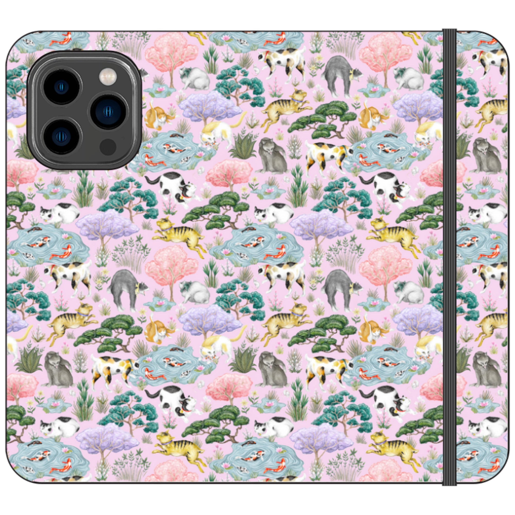 Cat Garden Wallet Case By Catherine Rowe