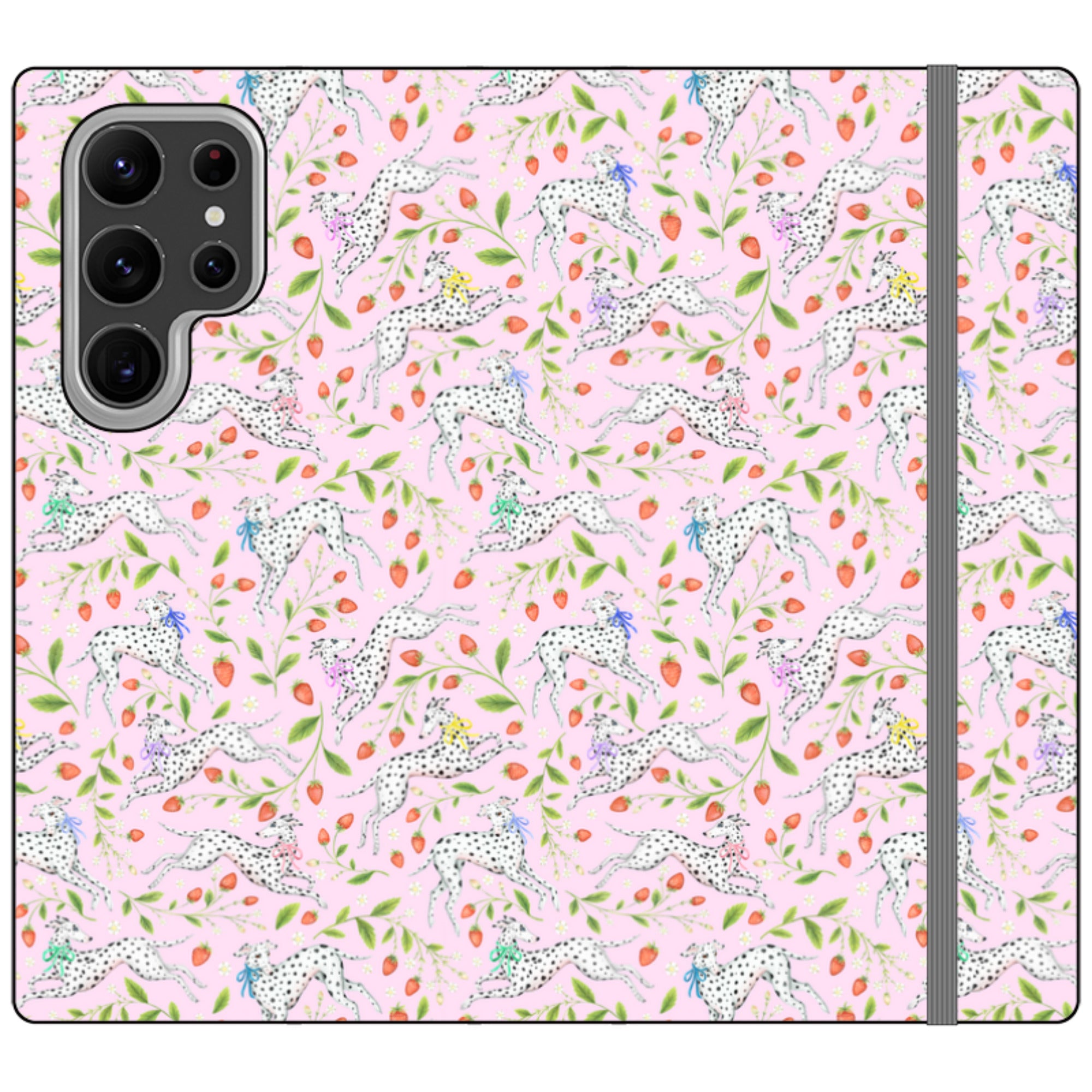 Spots and Strawbs Wallet Case By Catherine Rowe