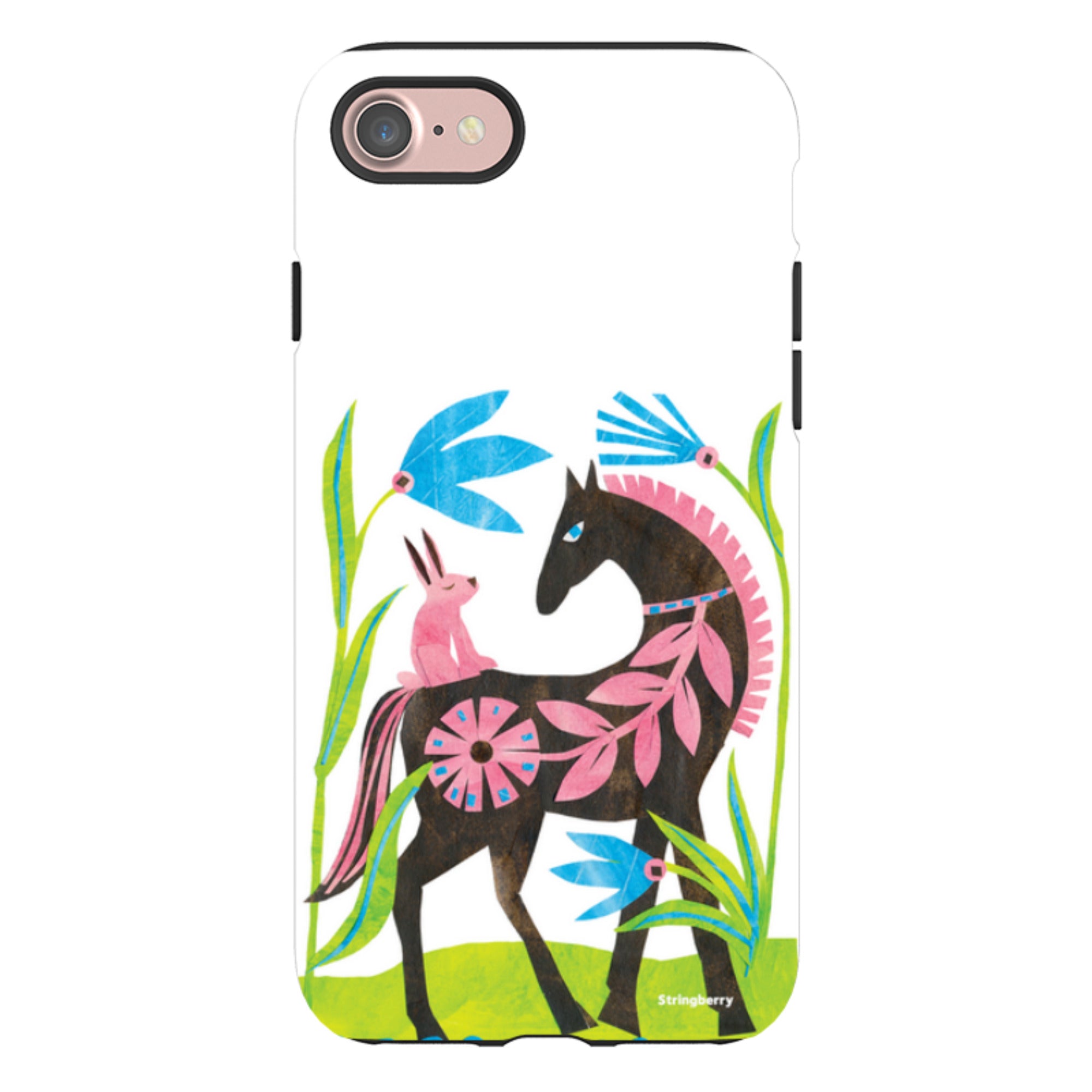 iPhone Tough Case - Folk Horse And Bunny By Tracey English