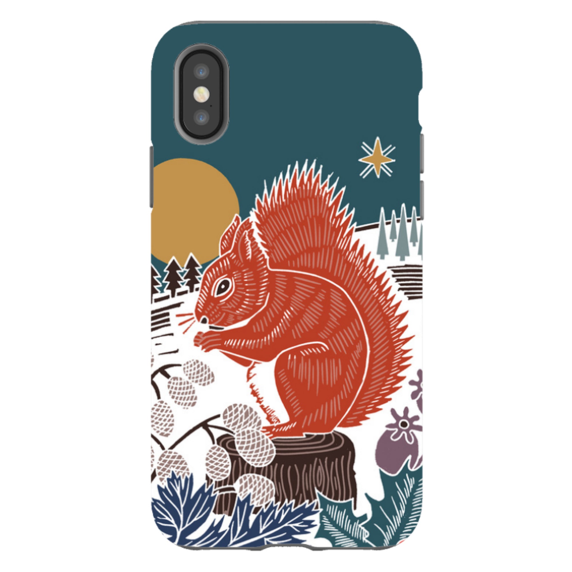 iPhone Tough Case - Winter Squirrel By Kate Heiss