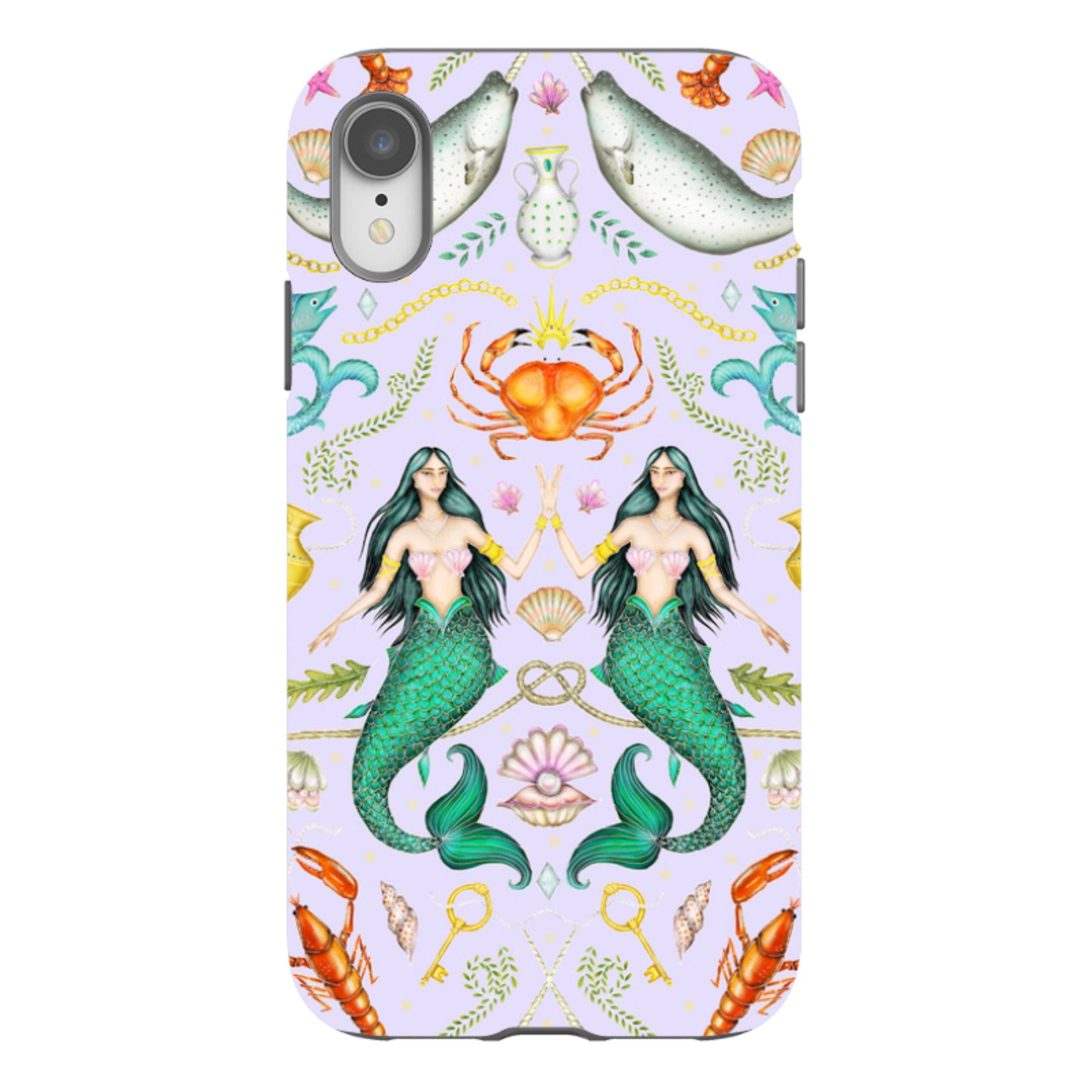 iPhone Tough Case - Tritons Treasure Lilac By Catherine Rowe