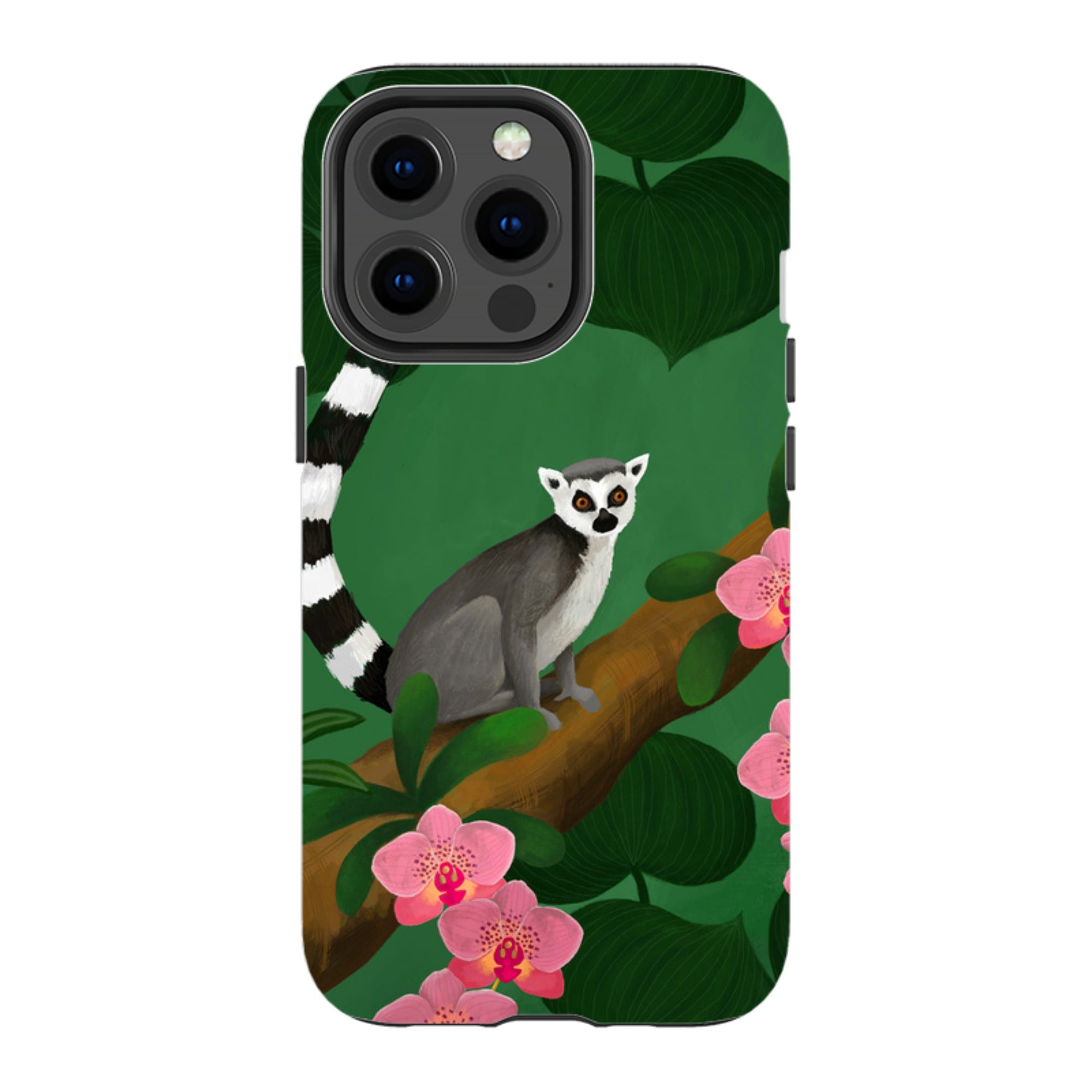 iPhone Tough Case - Lemur And Orchids By Bex Parkin