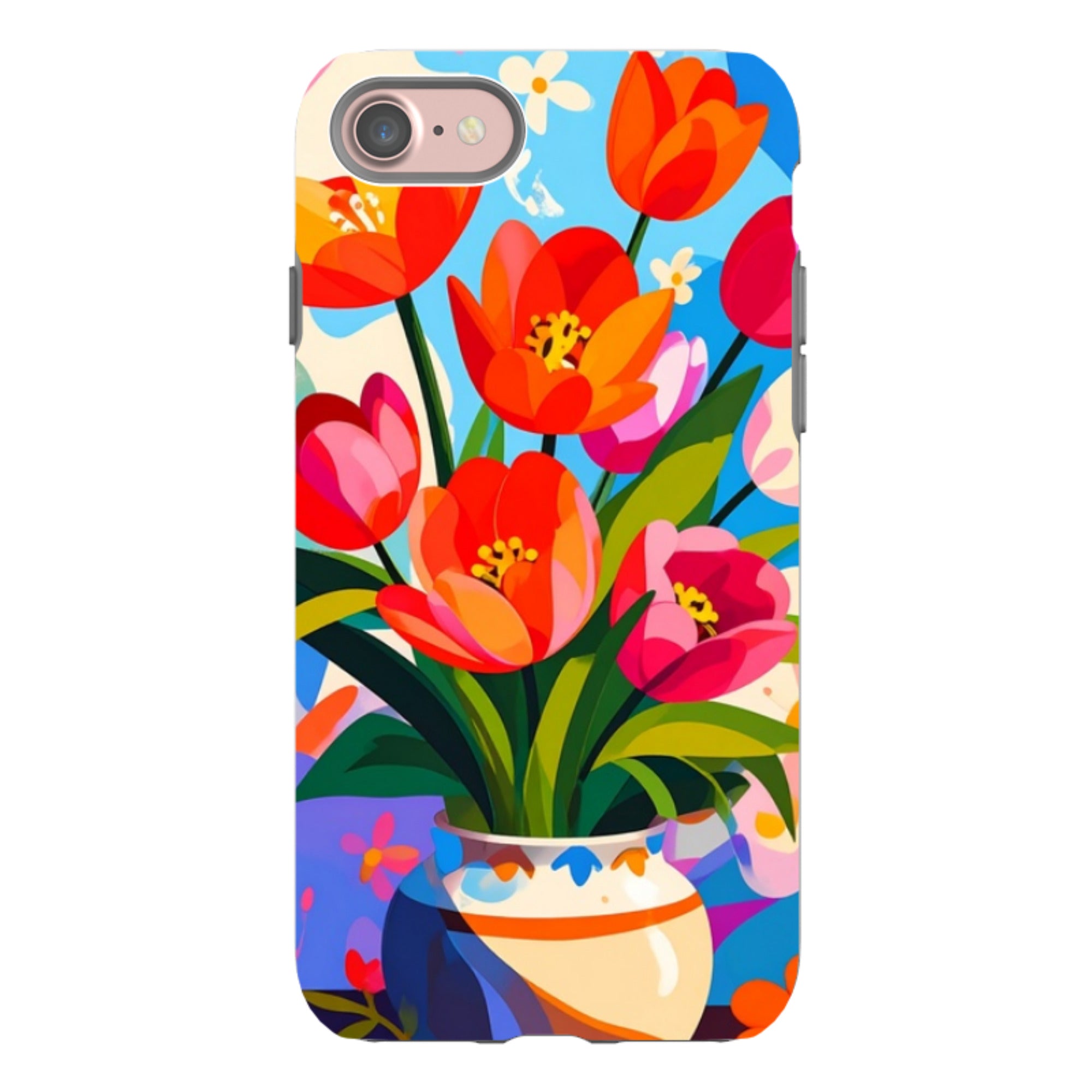 iPhone Tough Case - Tulip Pot Floral