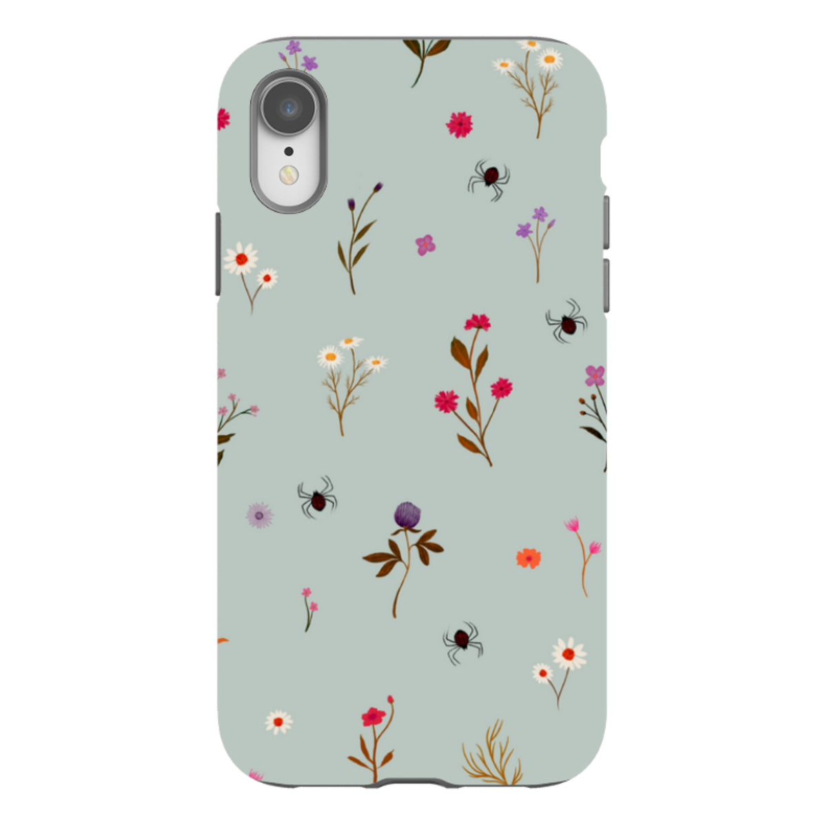 iPhone Tough Case - Florals and Spiders - Dusty Gourd By Katherine Quinn