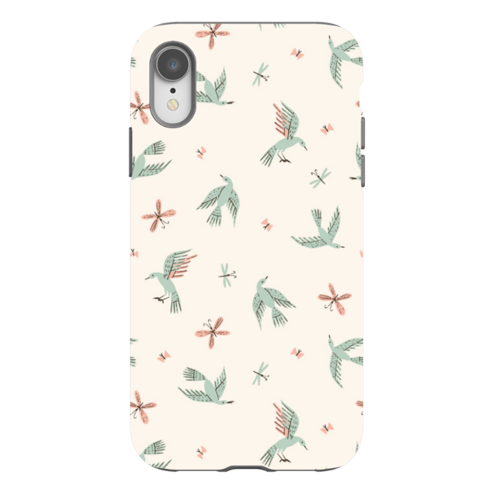 iPhone Tough Case - Birds And Butterflies Cream By Meghann Rader