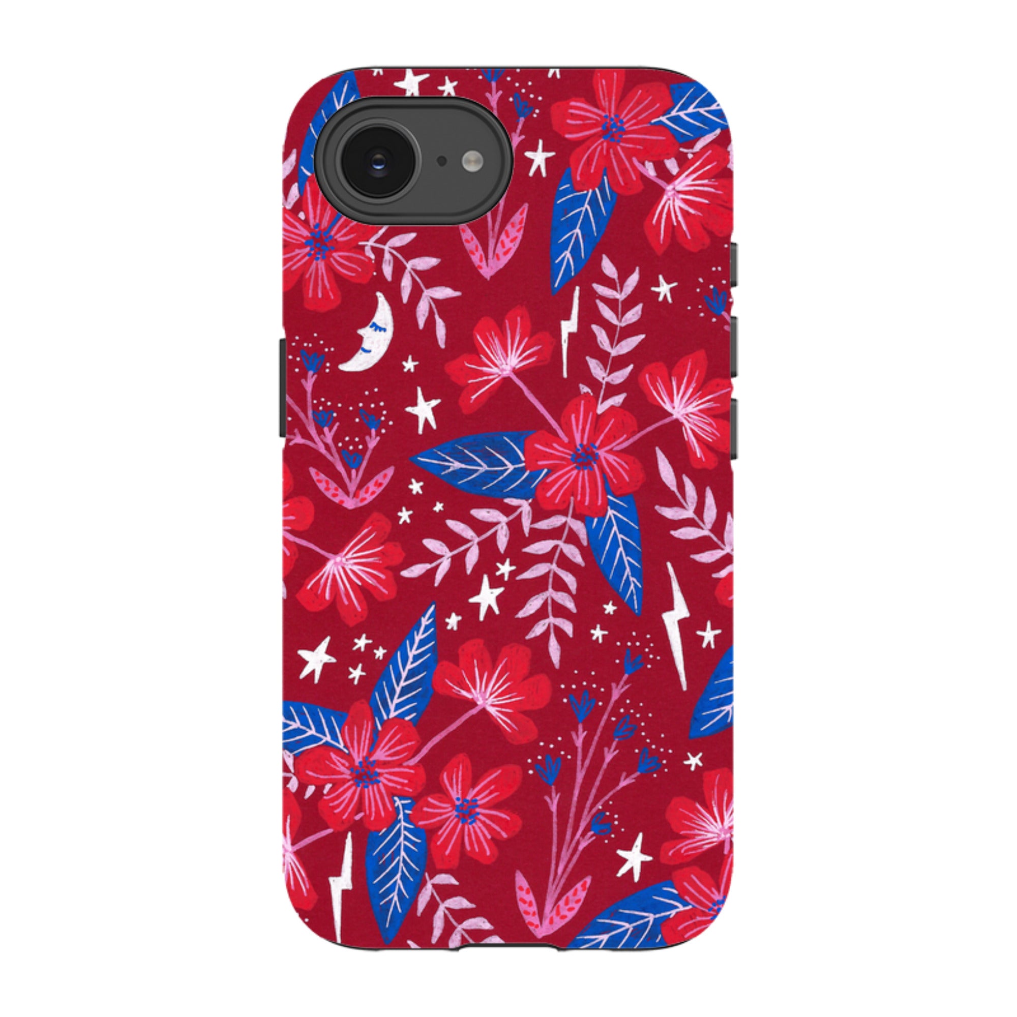 iPhone Tough Case - Red Moon Garden By Lee Foster Wilson