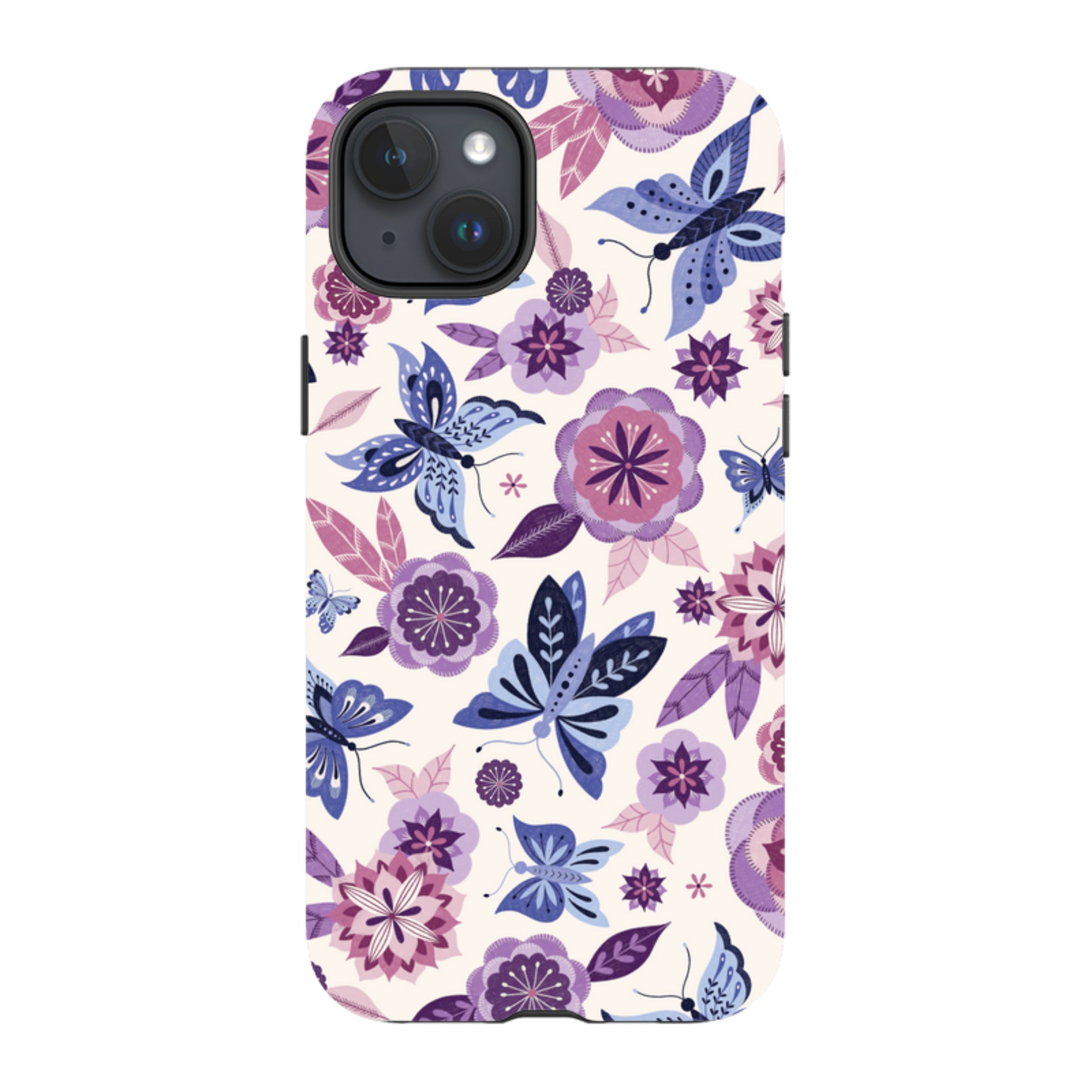 iPhone Tough Case - Butterfly Blooms Ivory By Jenny Zemanek
