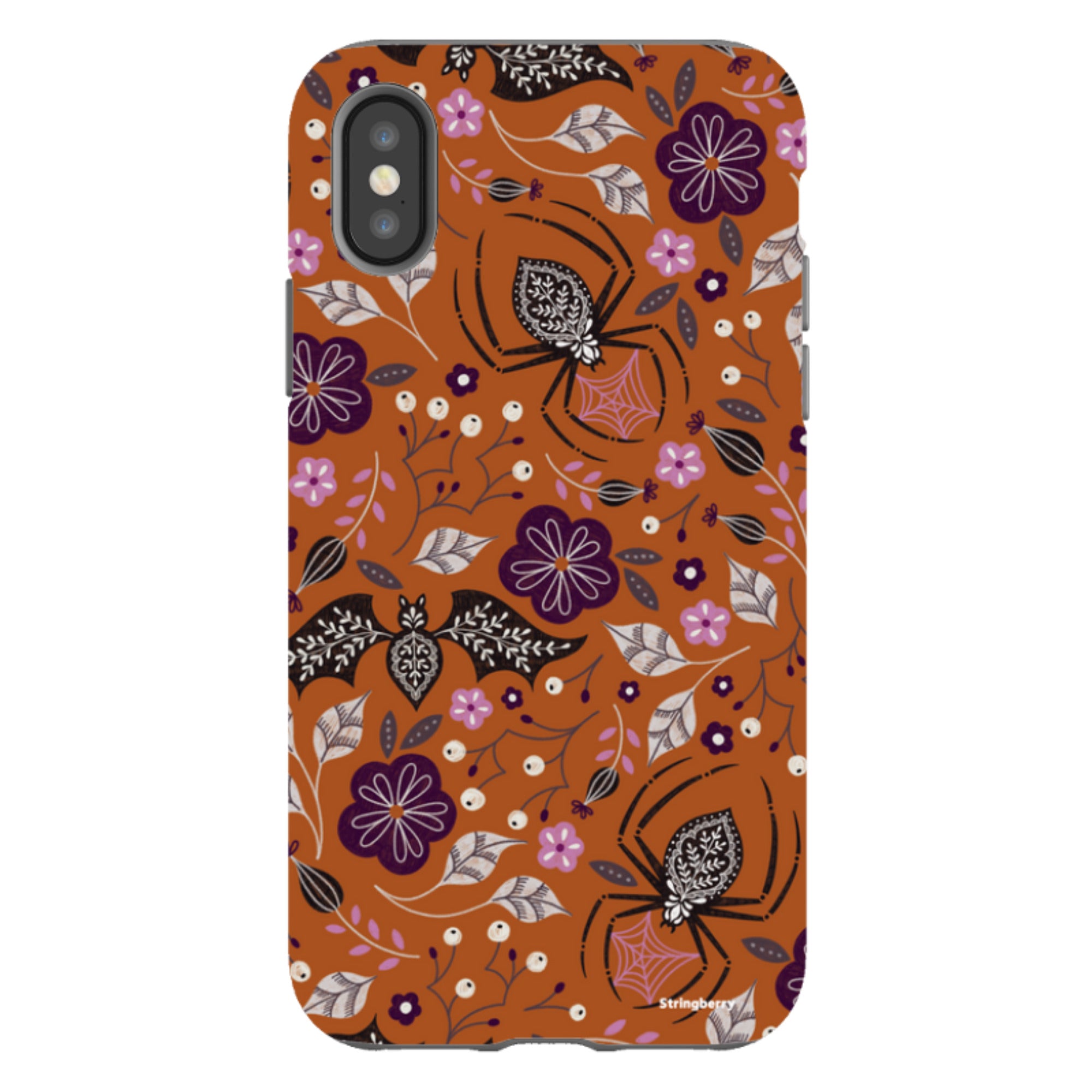 iPhone Tough Case - SpiderBat Orange By Jenny Zemanek