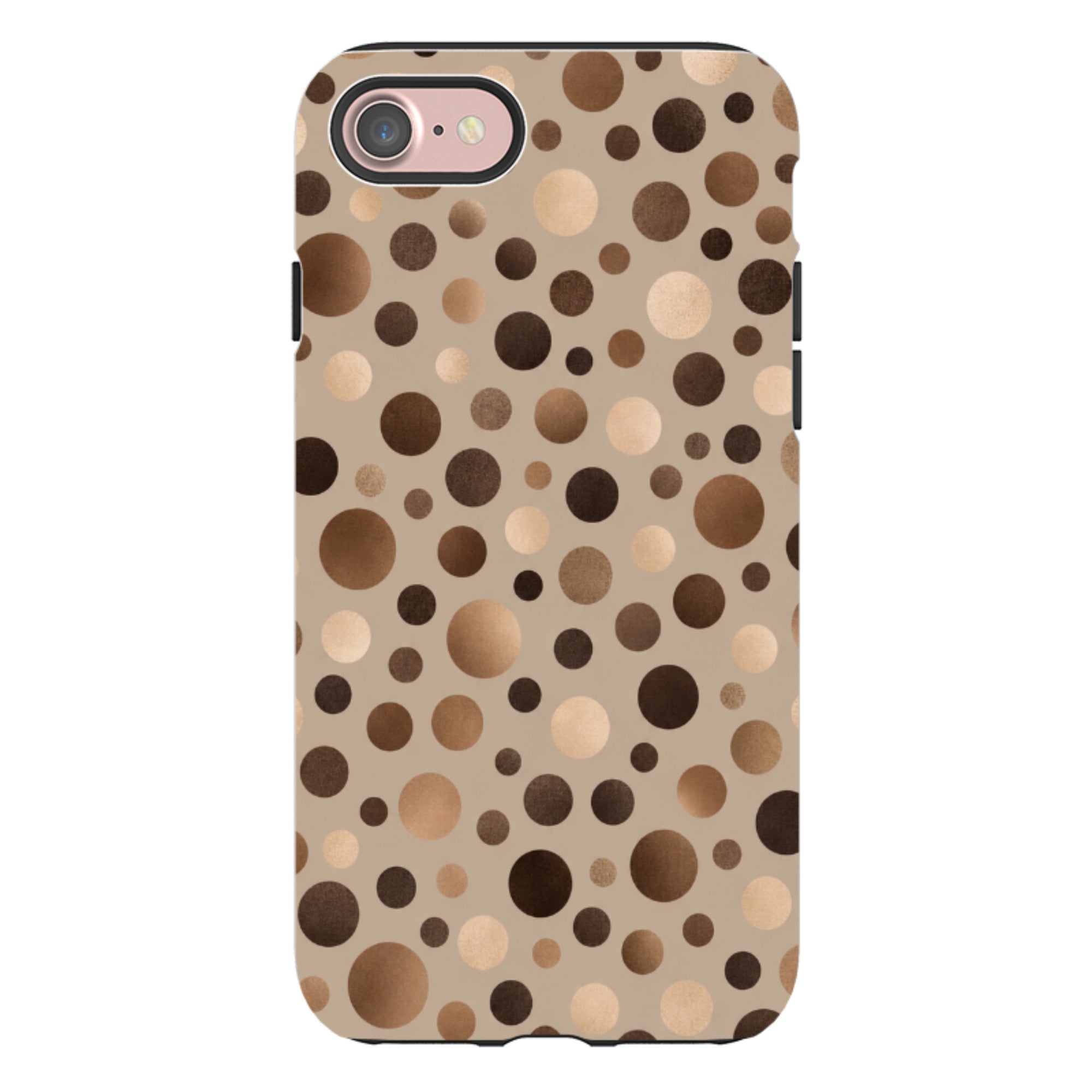 iPhone Tough Case - Rose Gold Polka Dot