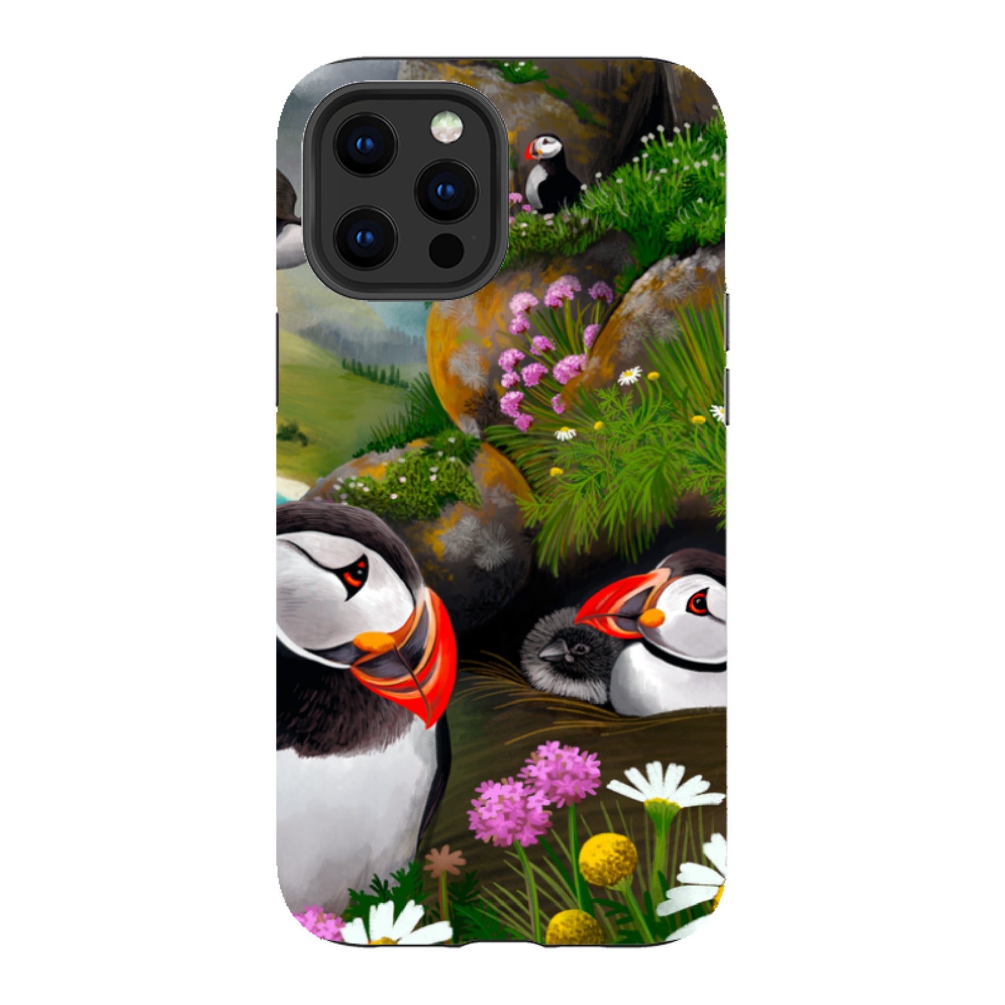 iPhone Tough Case - Puffin Family By Anna Stead