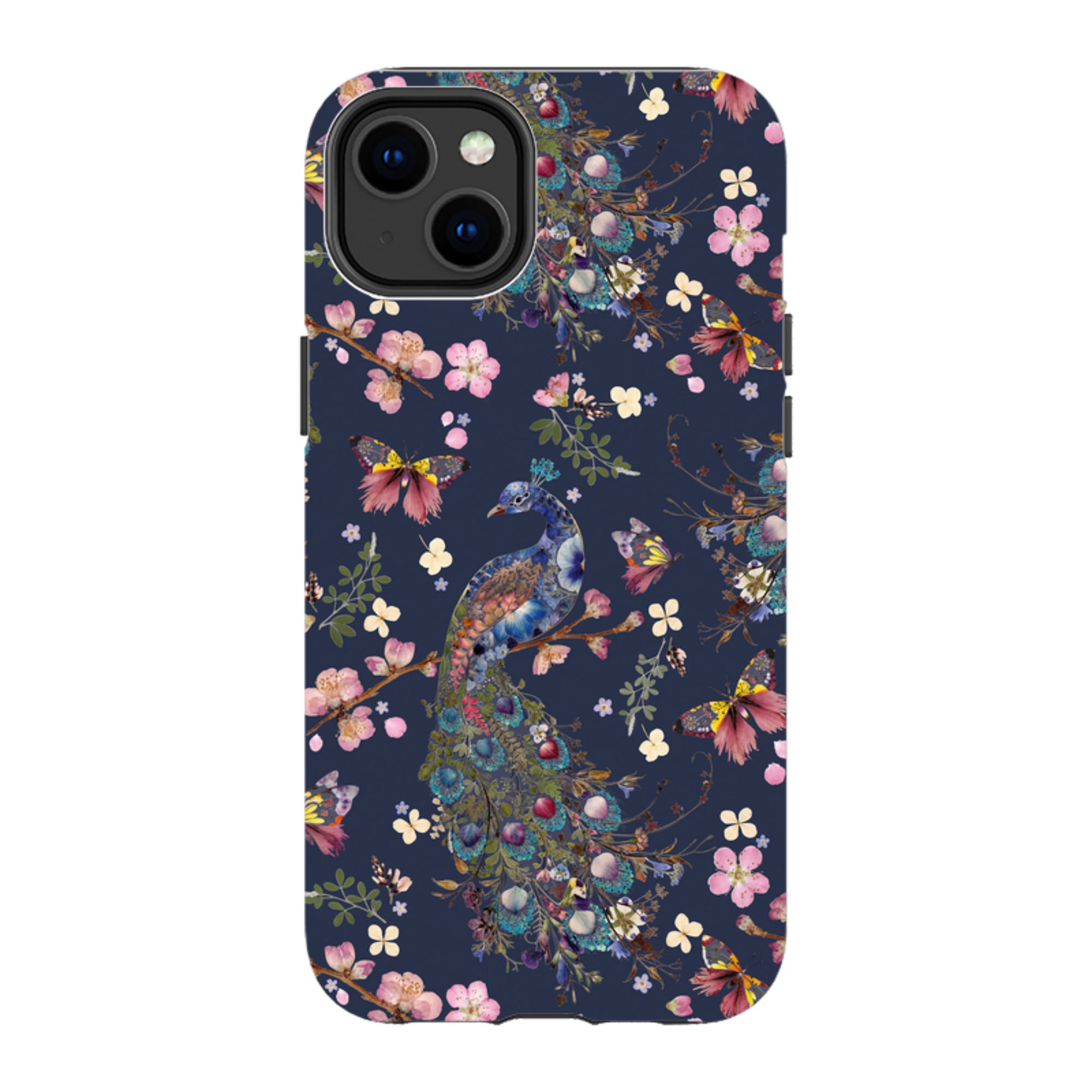 iPhone Tough Case - Peacock and Cherry Blossoms Iris By Helen Ahpornsiri