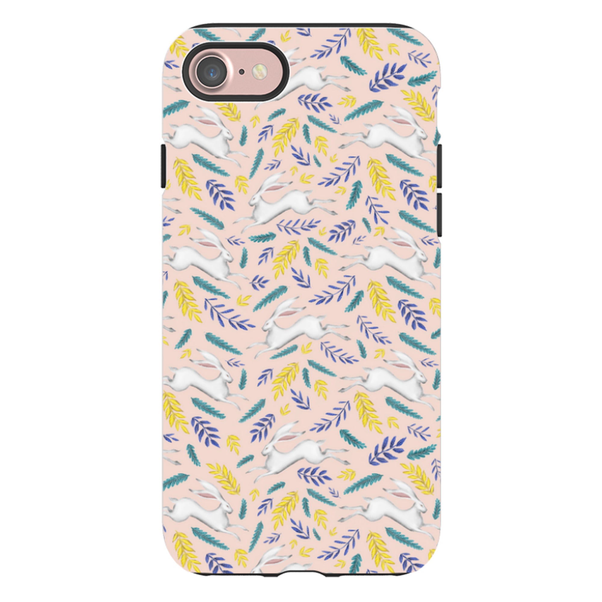 iPhone Tough Case - White Hare Pattern By Catherine Rowe
