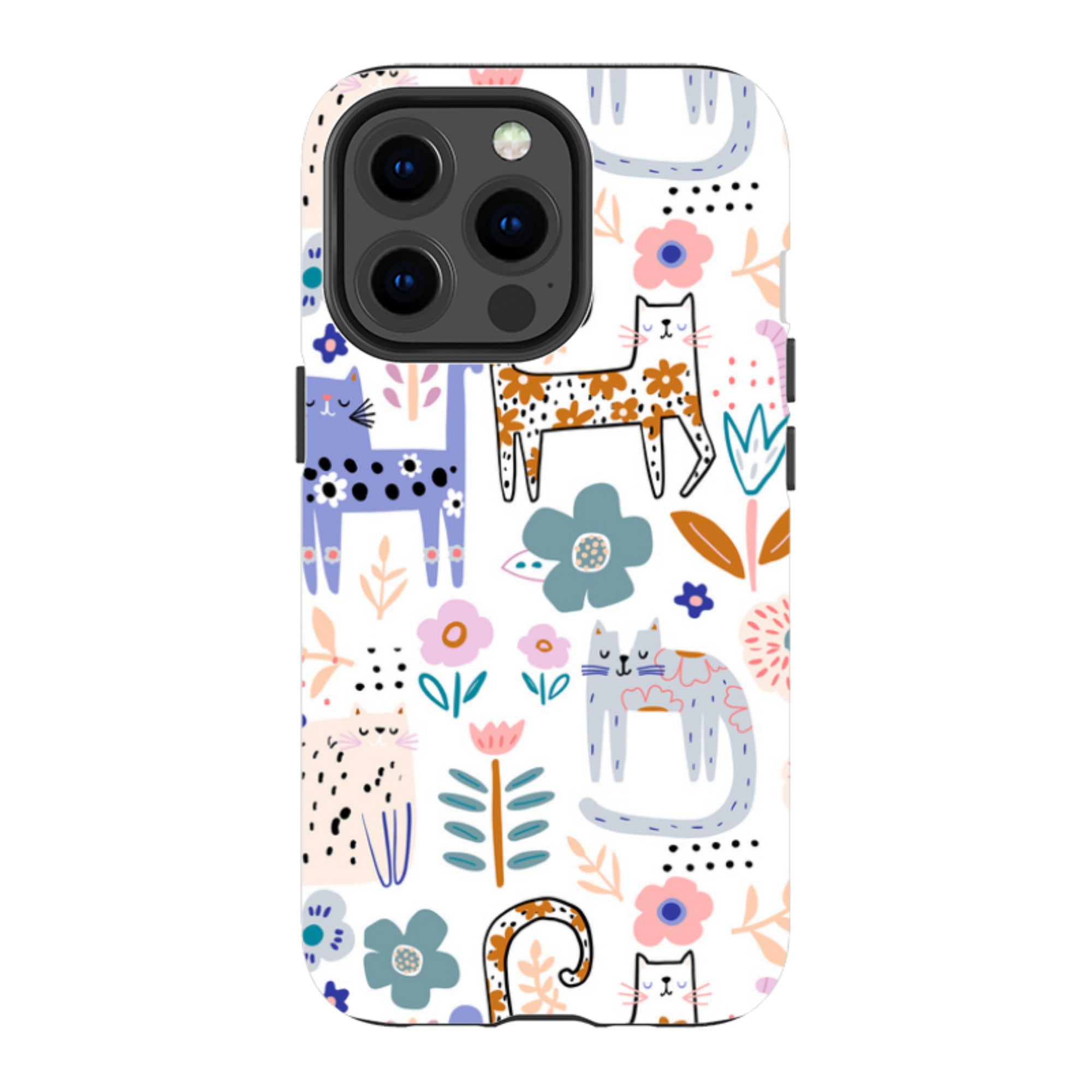 iPhone Tough Case - Floral Cats