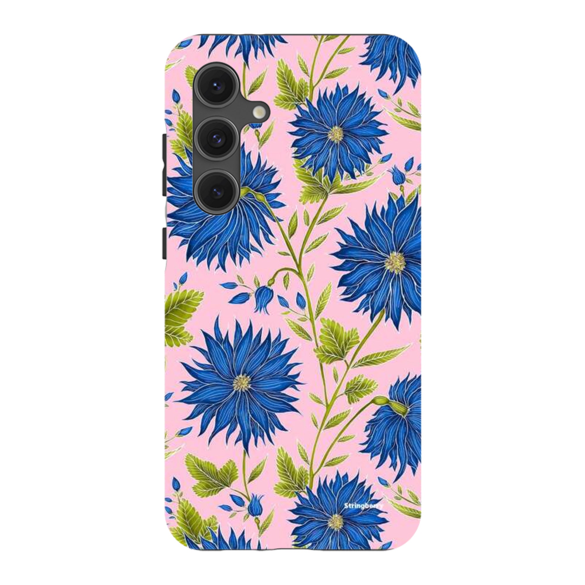 Samsung Tough Case - Blue Flowers Pink By Catherine Rowe