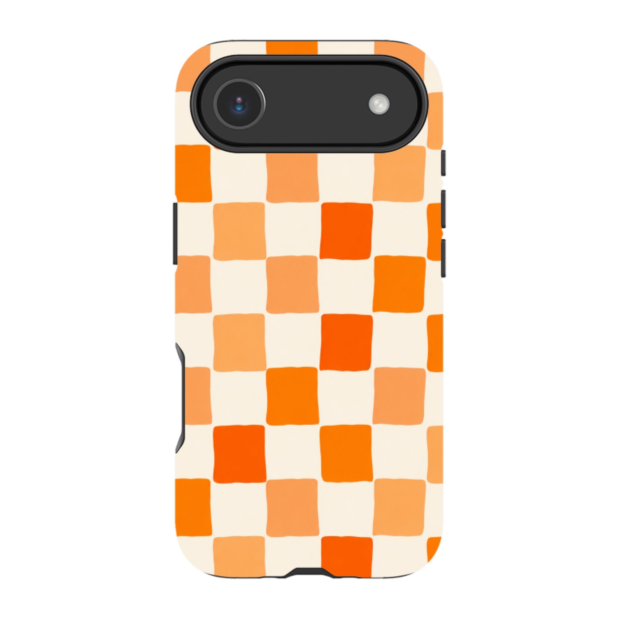 iPhone MagSafe Tough Case - Orange Checkerboard