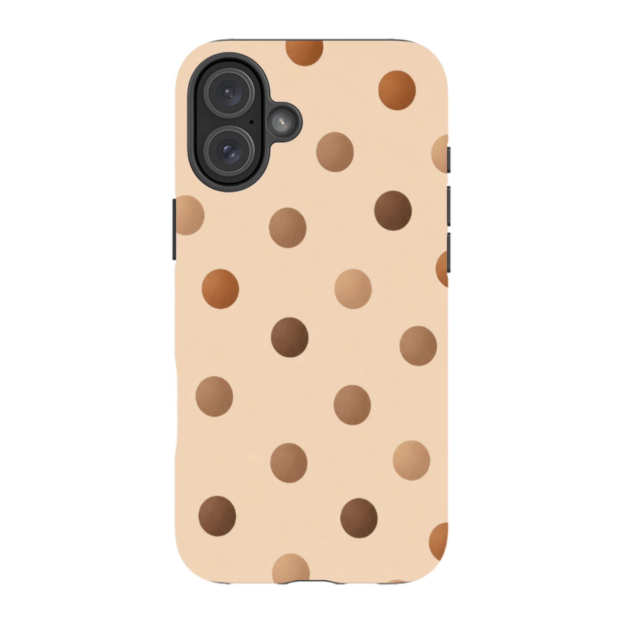 iPhone MagSafe Tough Case - Brown Polka Dot