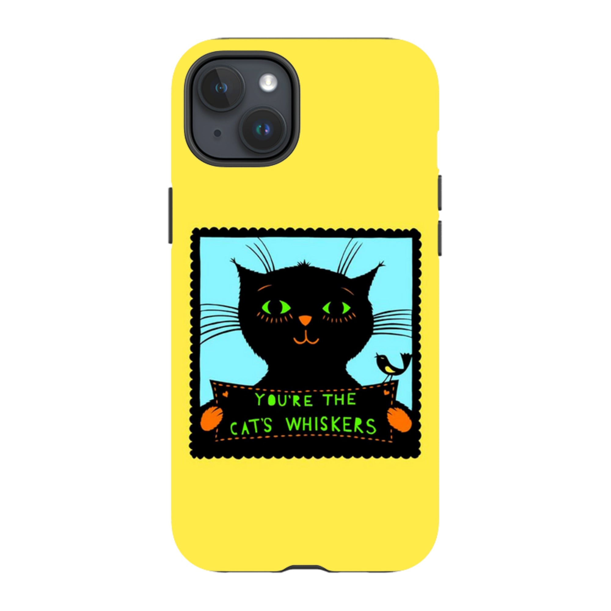 iPhone Tough Case - Cats Whiskers Yellow By Suzy Taylor