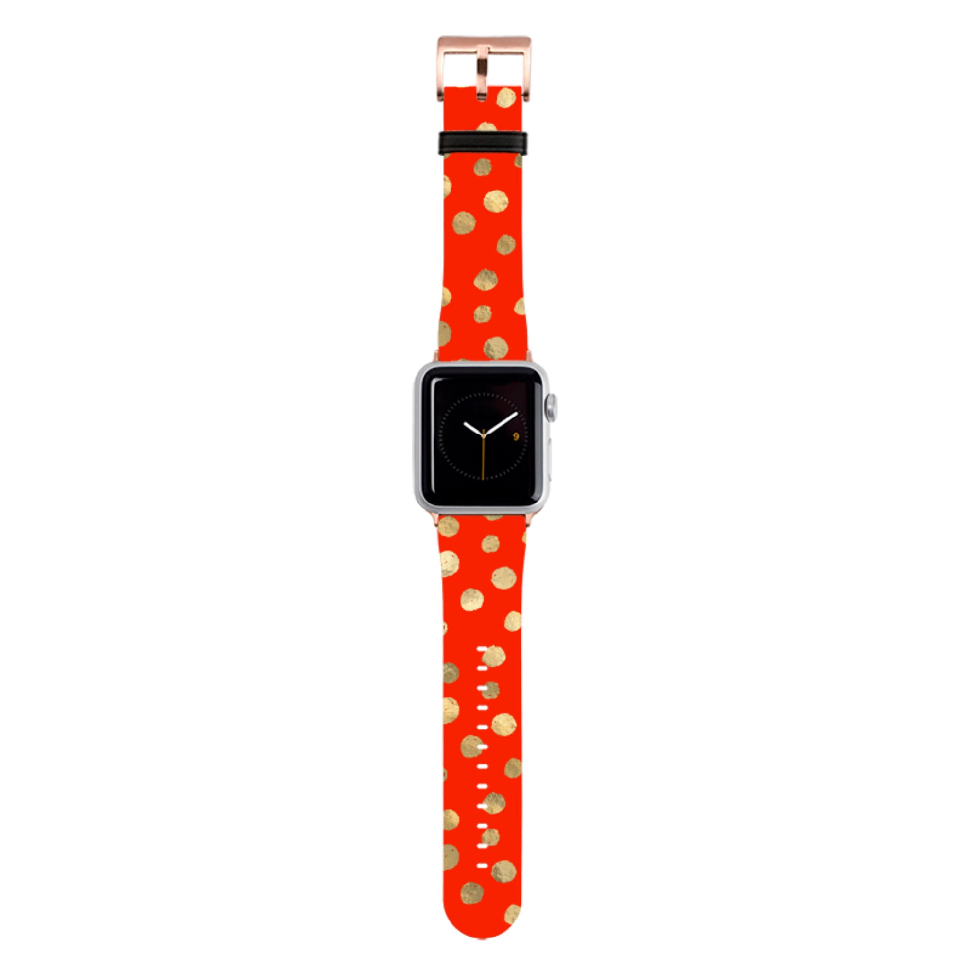 Red and Golden Dots Apple Watch Strap
